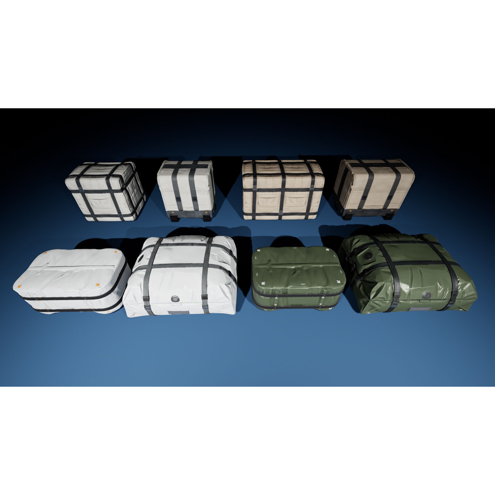 Sci-Fi Hangar Containers and Props - Low-Poly Game-Ready 3D Model - View 8