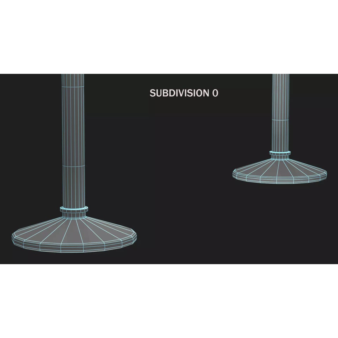 Crowd Control Stanchion 3D Model – Realistic Barrier with Chain, FBX - View 12