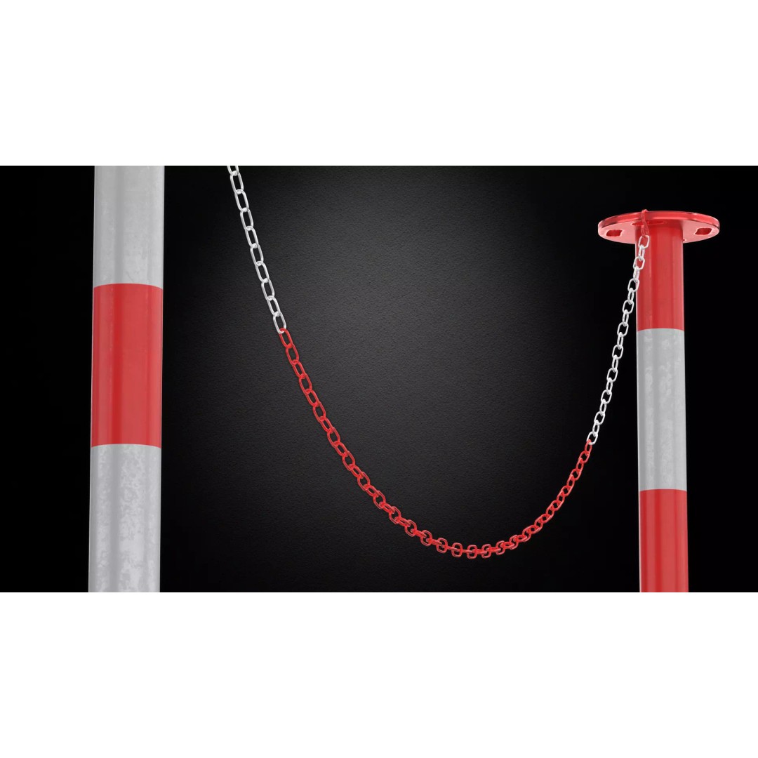 Crowd Control Stanchion 3D Model – Realistic Barrier with Chain, FBX - View 6