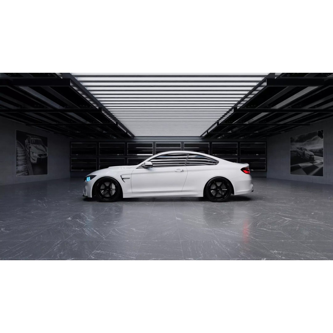 Lighting Car Studio 3D Model – Moody Hybrid Lighting Setup, FBX/OBJ - View 2