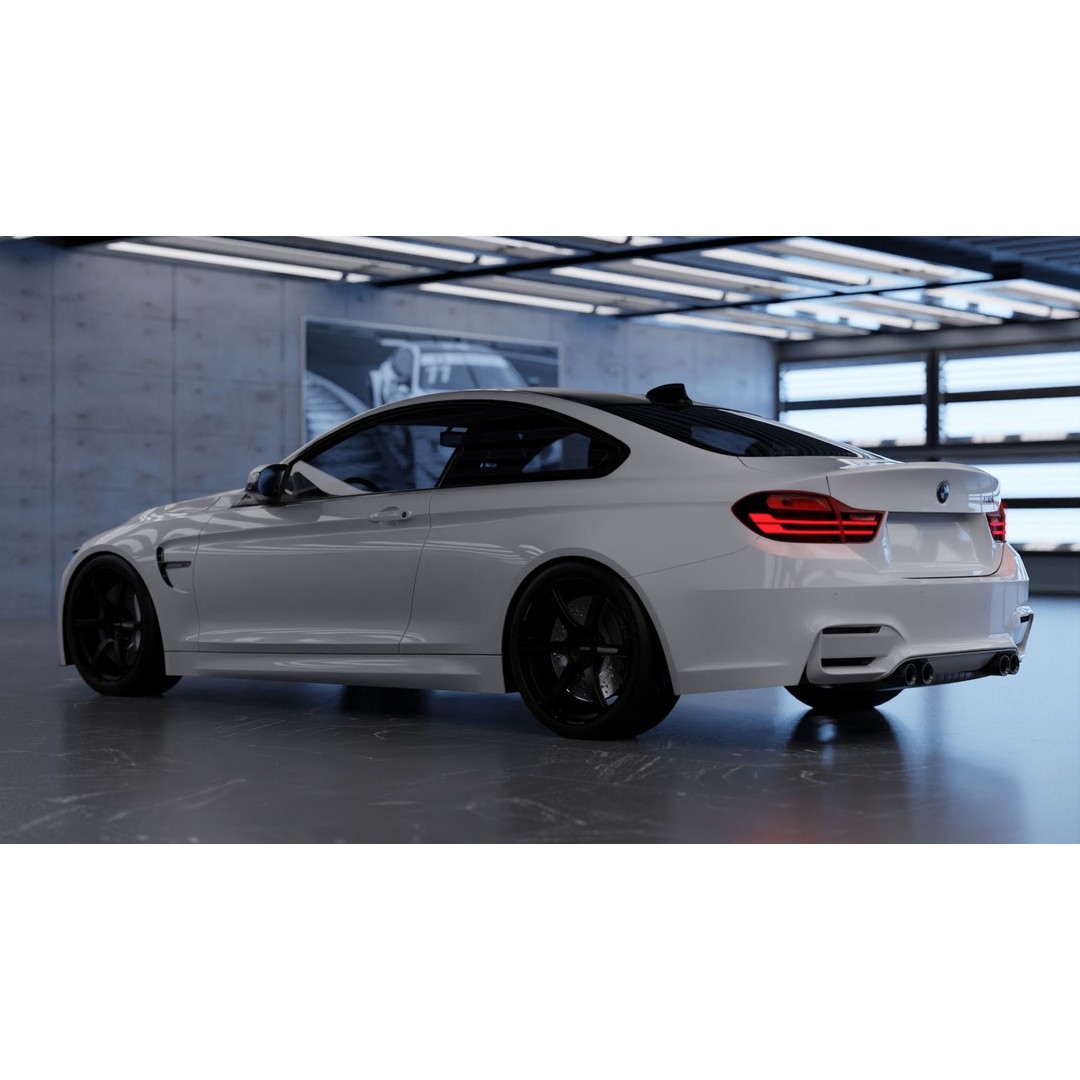 Lighting Car Studio 3D Model – Moody Hybrid Lighting Setup, FBX/OBJ - View 4