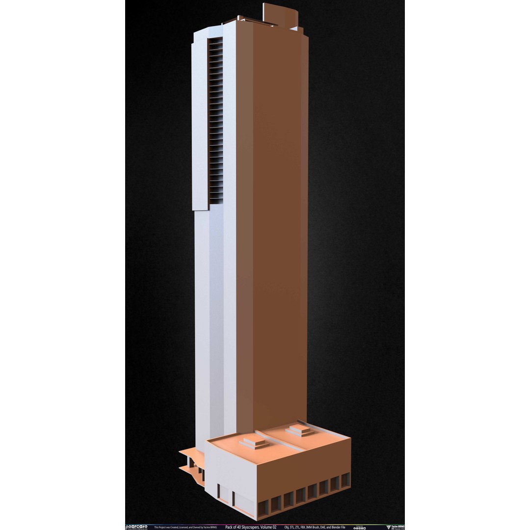 Pack of 40 Skyscrapers 3D Model – Low Poly Cityscape Asset, Blender, OBJ - View 13