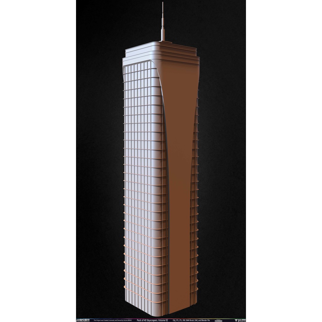 Pack of 40 Skyscrapers 3D Model – Low Poly Cityscape Asset, Blender, OBJ - View 15