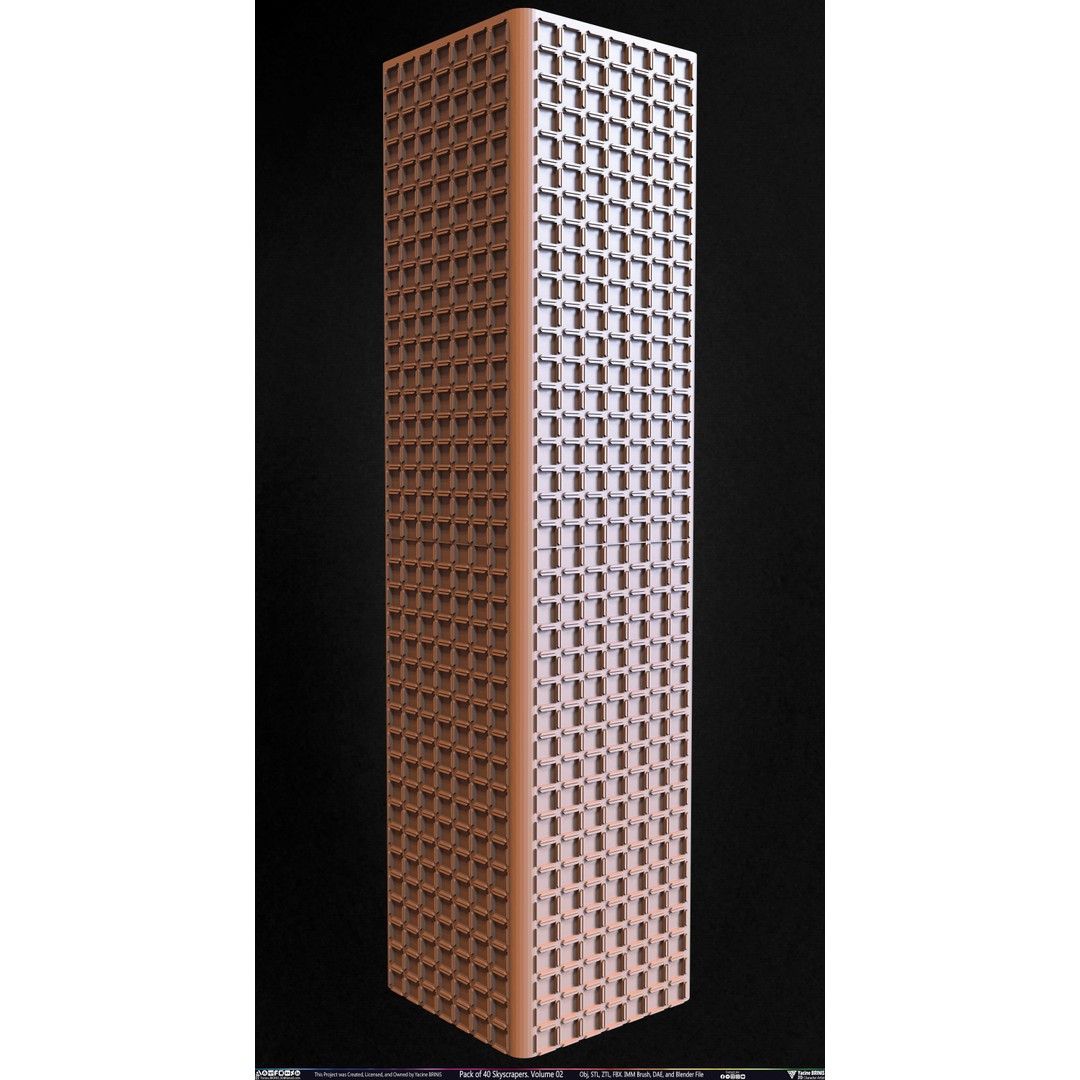 Pack of 40 Skyscrapers 3D Model – Low Poly Cityscape Asset, Blender, OBJ - View 17