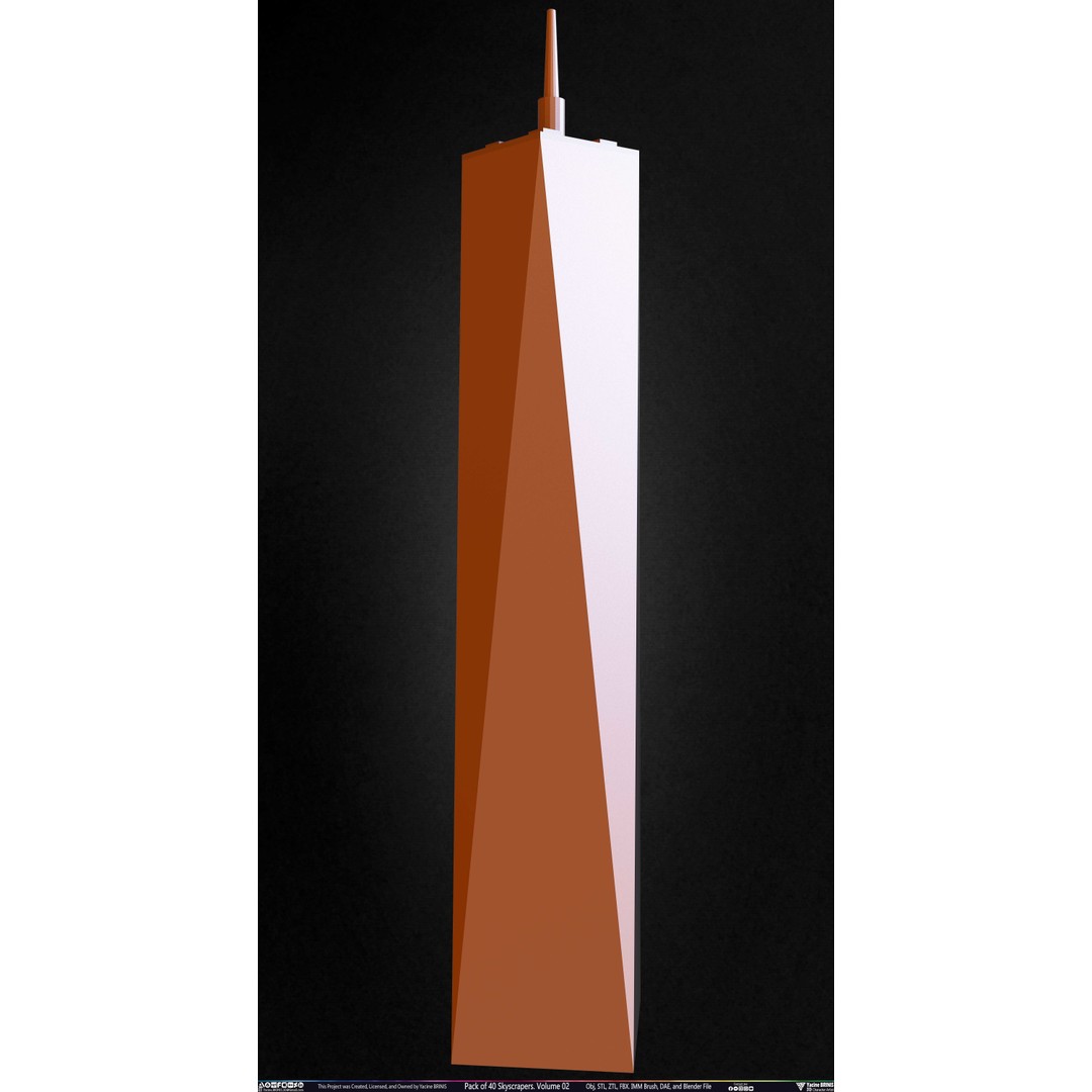 Pack of 40 Skyscrapers 3D Model – Low Poly Cityscape Asset, Blender, OBJ - View 19