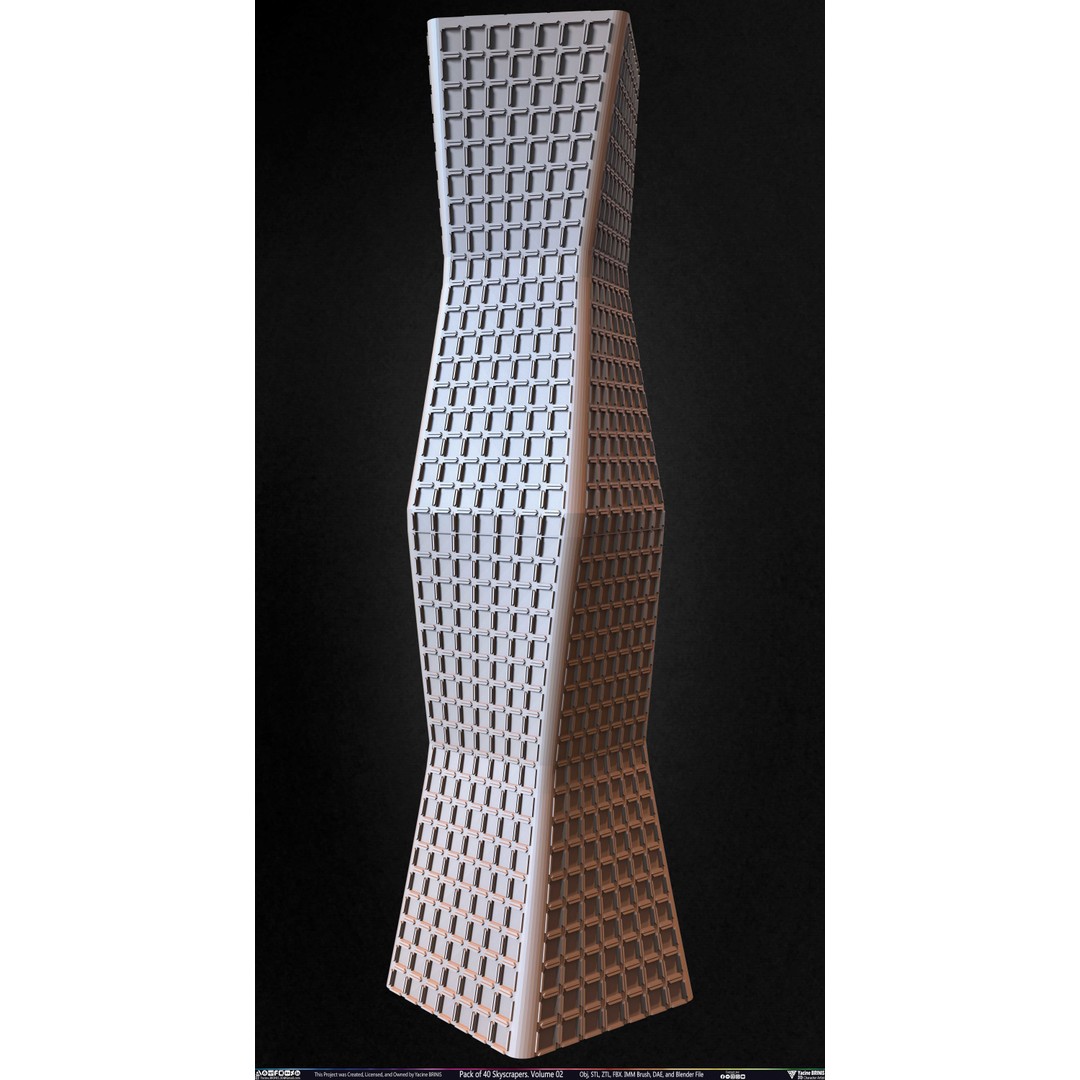 Pack of 40 Skyscrapers 3D Model – Low Poly Cityscape Asset, Blender, OBJ - View 23