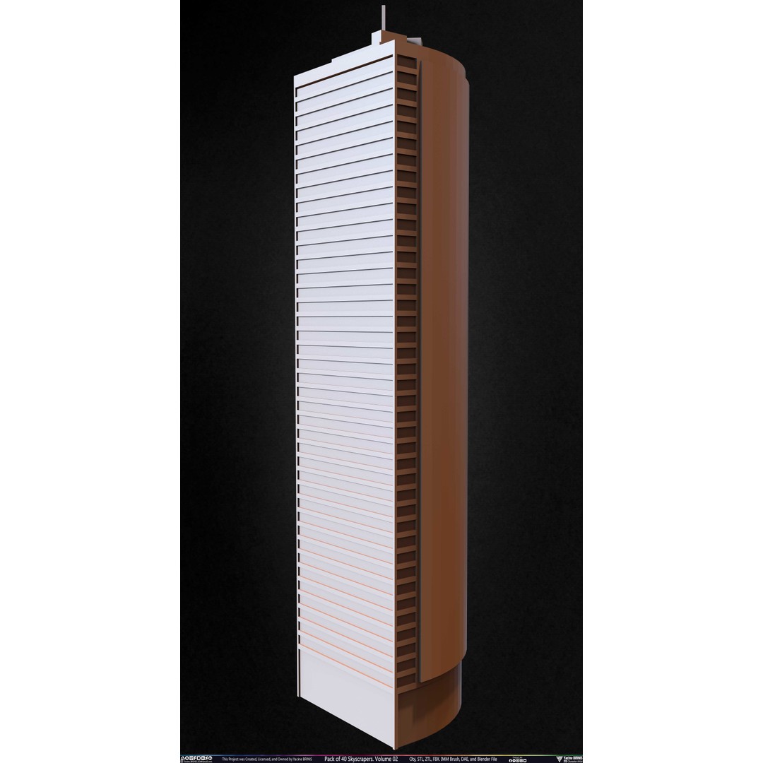 Pack of 40 Skyscrapers 3D Model – Low Poly Cityscape Asset, Blender, OBJ - View 27