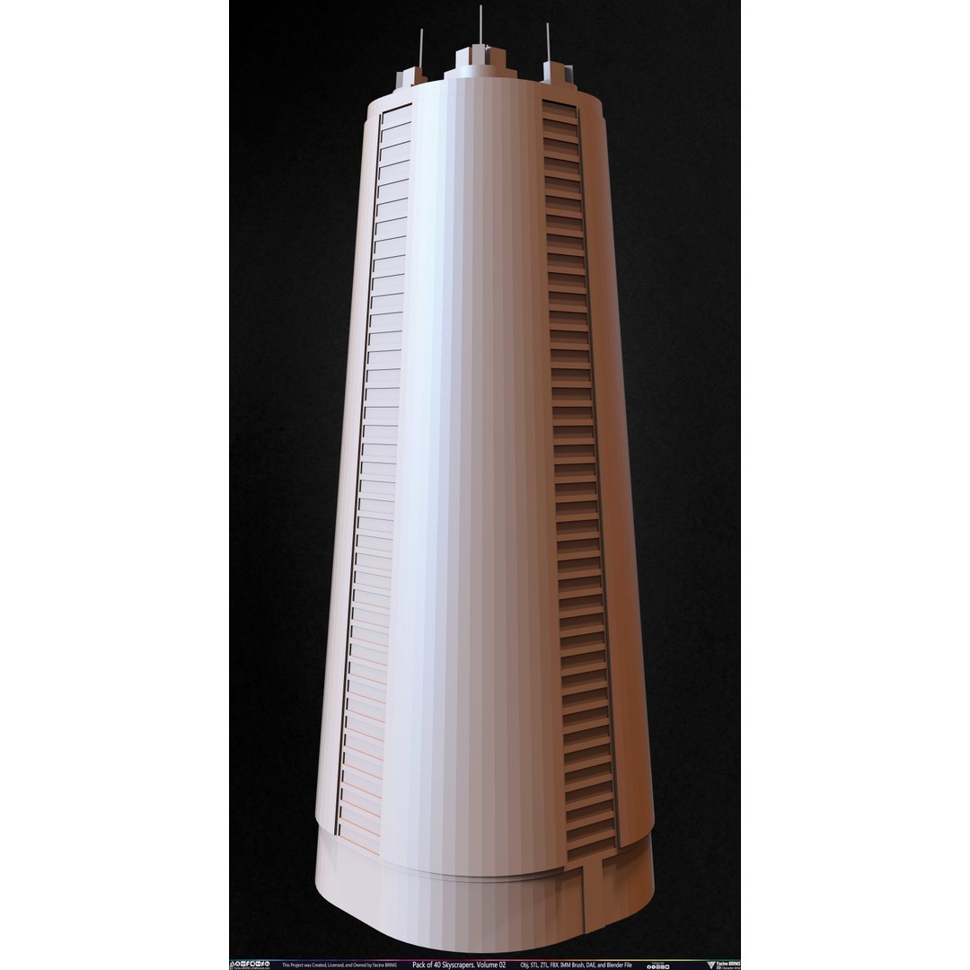 Pack of 40 Skyscrapers 3D Model – Low Poly Cityscape Asset, Blender, OBJ - View 28