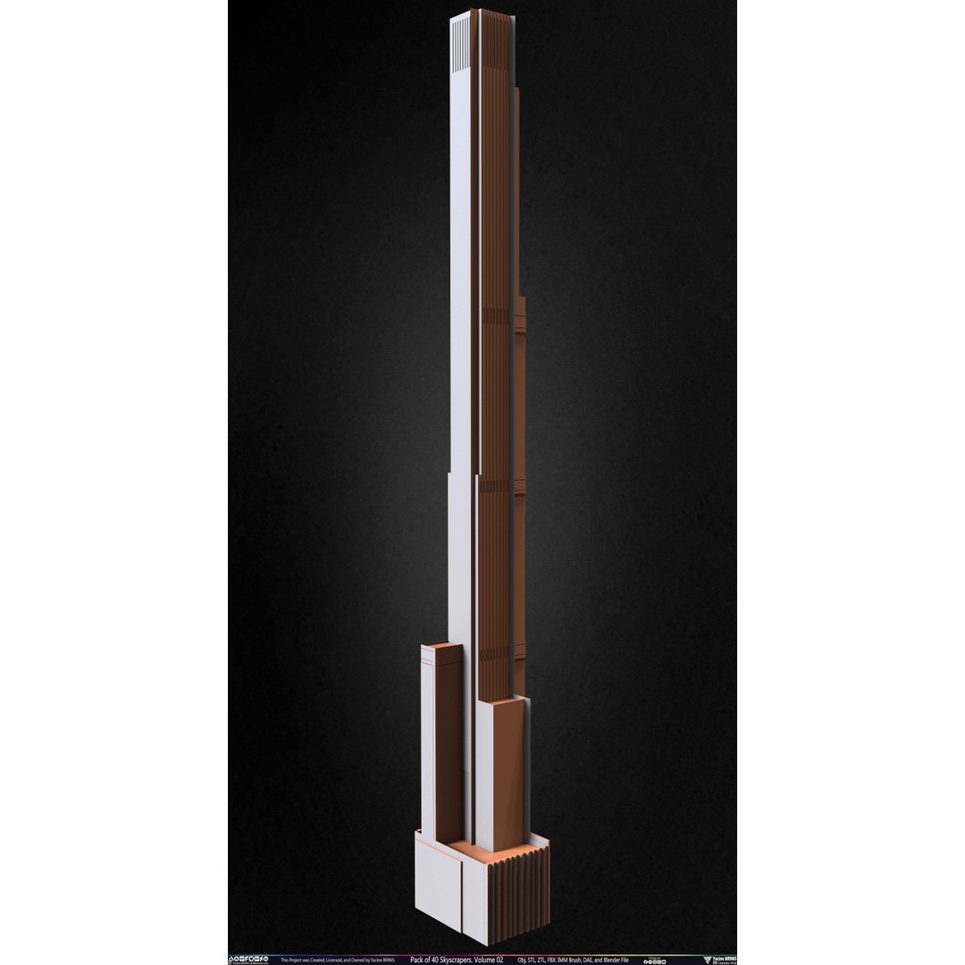 Pack of 40 Skyscrapers 3D Model – Low Poly Cityscape Asset, Blender, OBJ - View 30