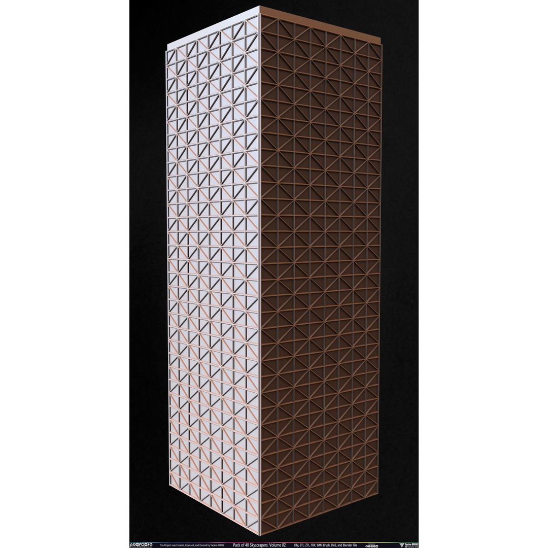 Pack of 40 Skyscrapers 3D Model – Low Poly Cityscape Asset, Blender, OBJ - View 36