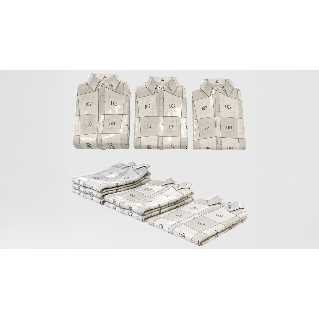 Business Mens Clothing 3D Model Set – Hanging & Folded, PBR, Blender, FBX