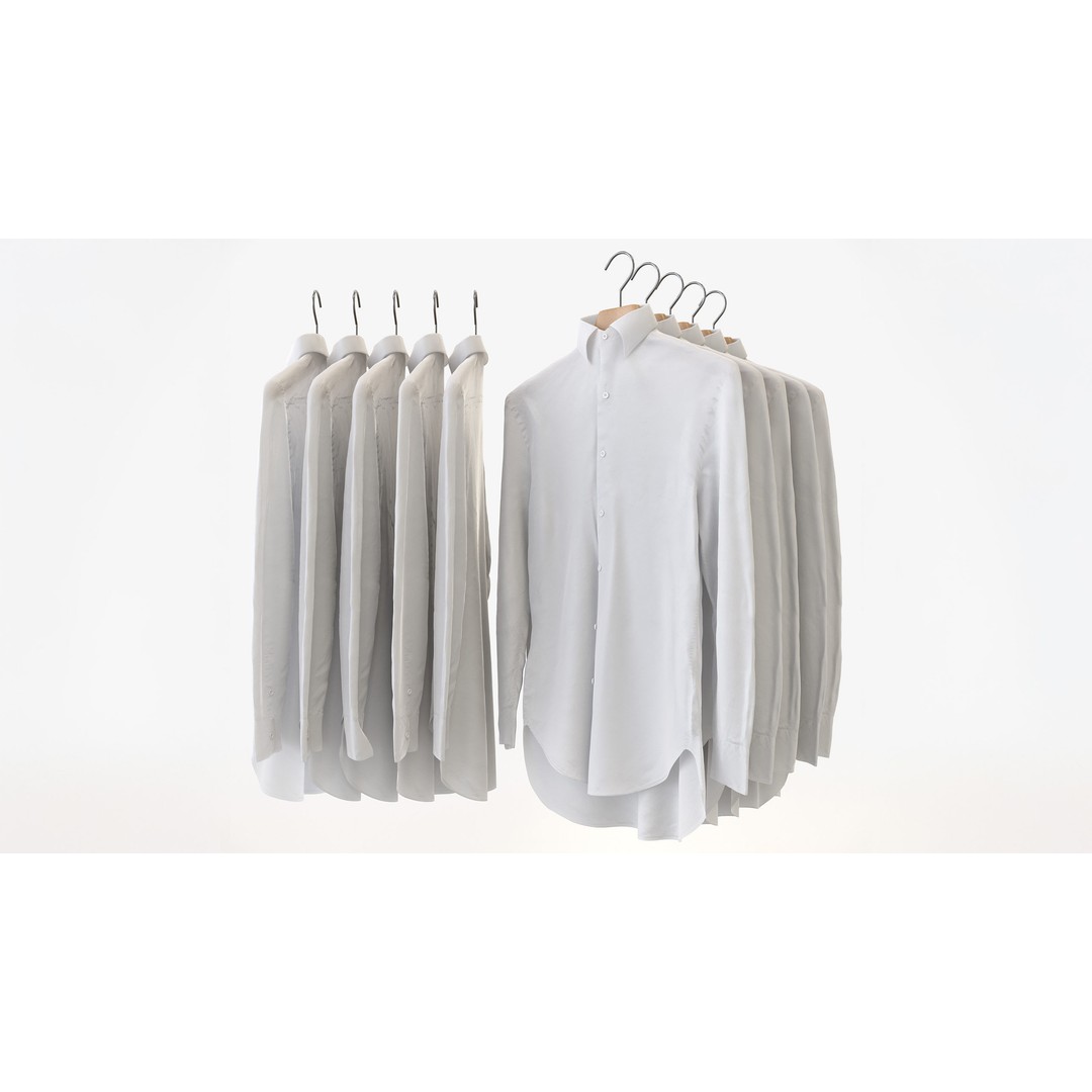 Business Mens Clothing 3D Model Set – Hanging & Folded, PBR, Blender, FBX - View 15