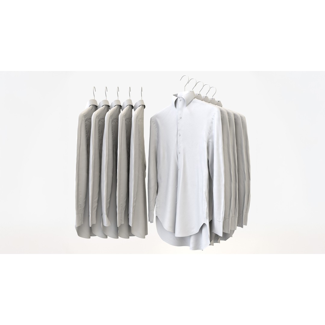 Business Mens Clothing 3D Model Set – Hanging & Folded, PBR, Blender, FBX - View 16