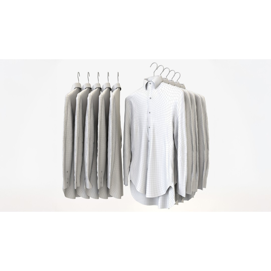 Business Mens Clothing 3D Model Set – Hanging & Folded, PBR, Blender, FBX - View 17