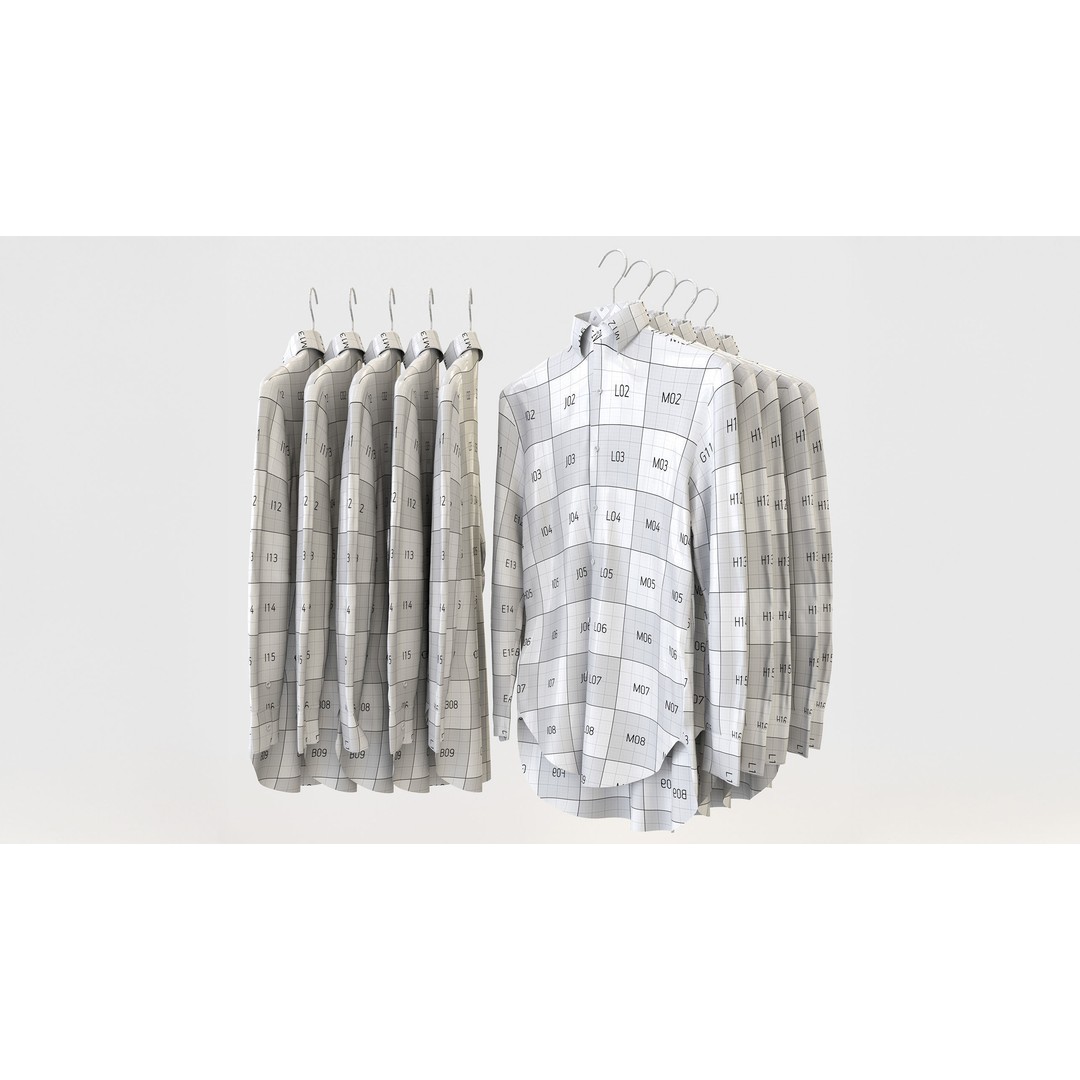 Business Mens Clothing 3D Model Set – Hanging & Folded, PBR, Blender, FBX - View 18