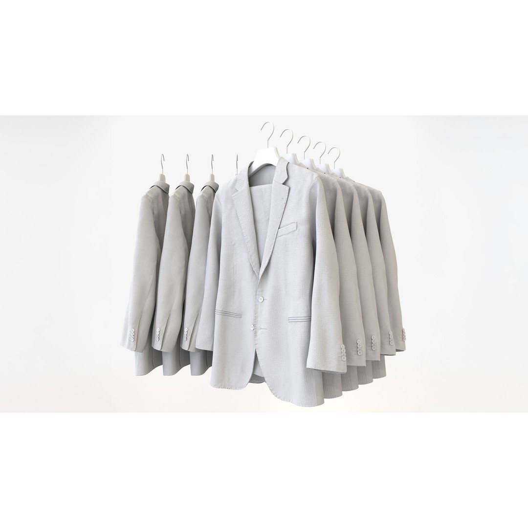 Business Mens Clothing 3D Model Set – Hanging & Folded, PBR, Blender, FBX - View 20