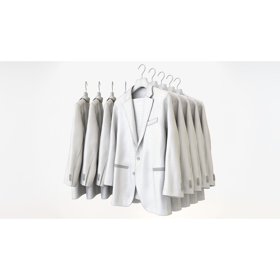 Business Mens Clothing 3D Model Set – Hanging & Folded, PBR, Blender, FBX - View 21