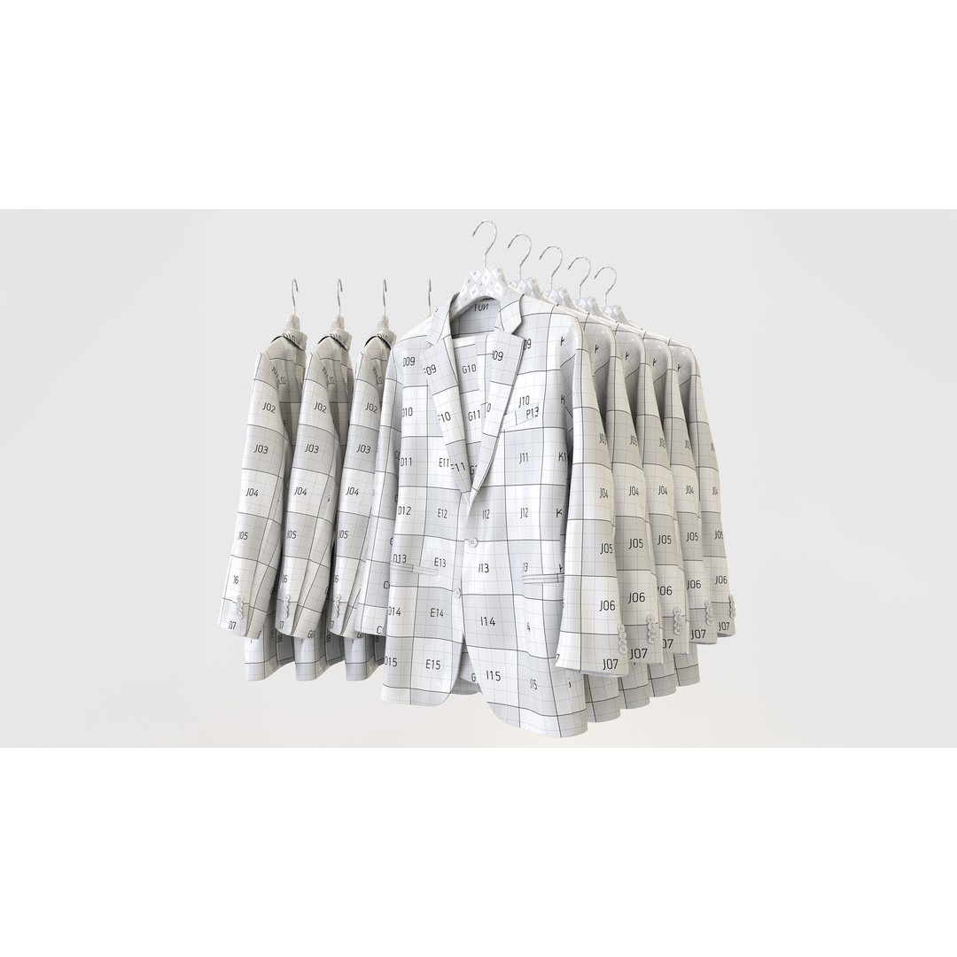Business Mens Clothing 3D Model Set – Hanging & Folded, PBR, Blender, FBX - View 22