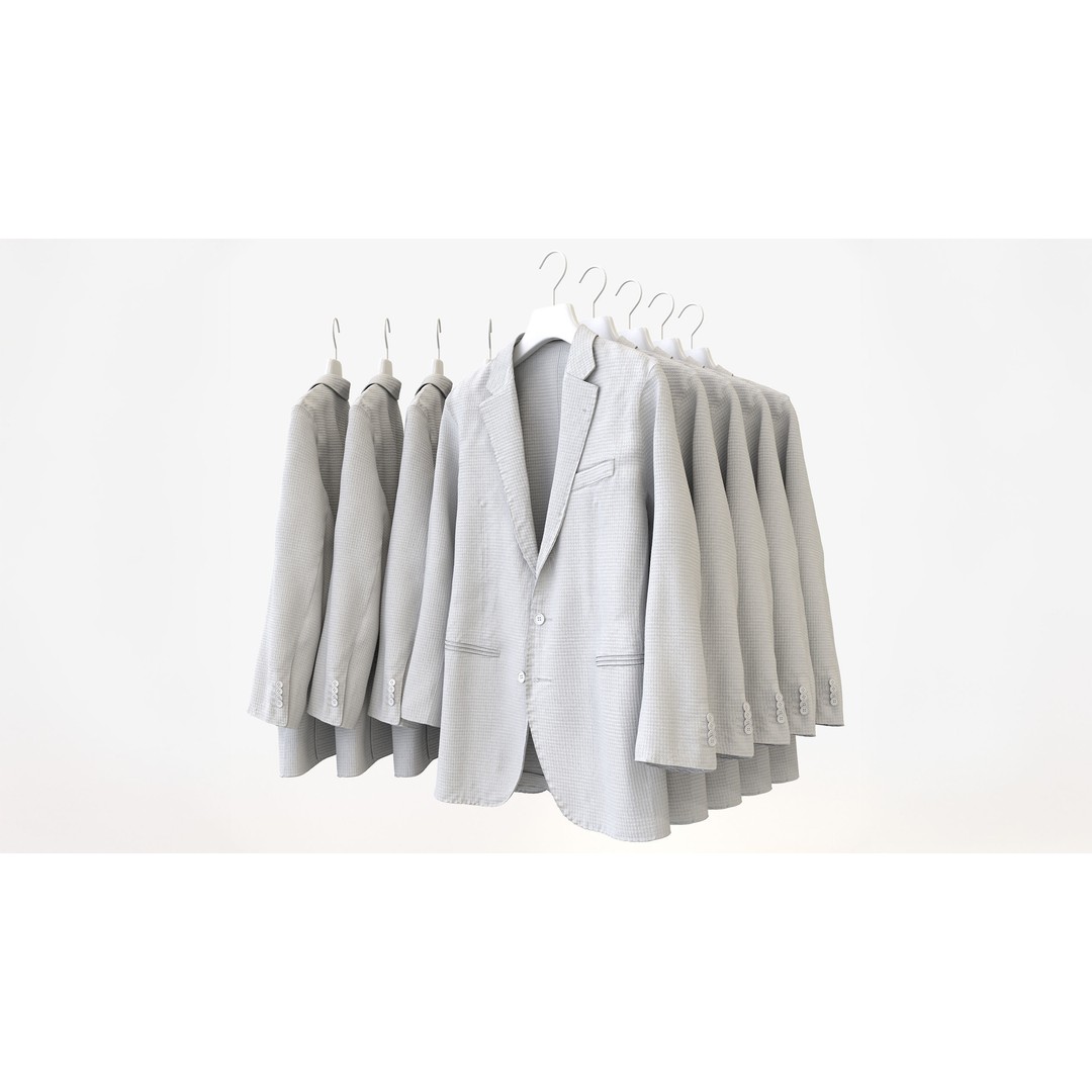 Business Mens Clothing 3D Model Set – Hanging & Folded, PBR, Blender, FBX - View 24