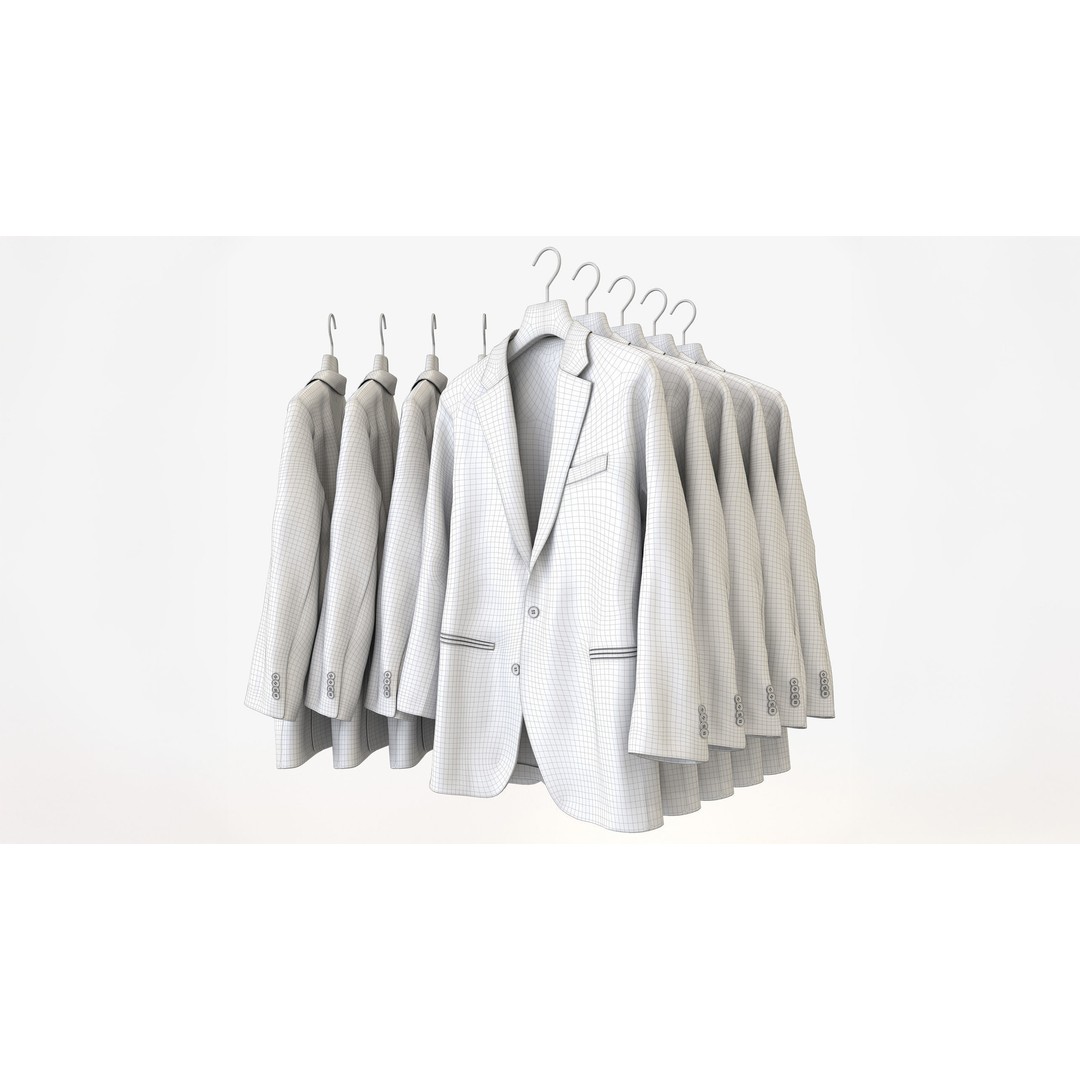Business Mens Clothing 3D Model Set – Hanging & Folded, PBR, Blender, FBX - View 25