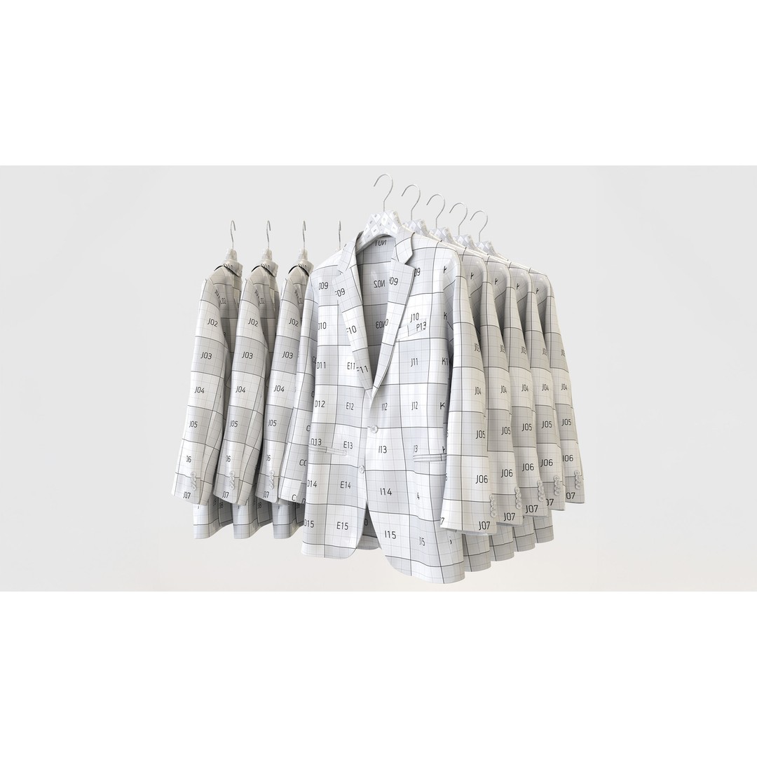 Business Mens Clothing 3D Model Set – Hanging & Folded, PBR, Blender, FBX - View 26