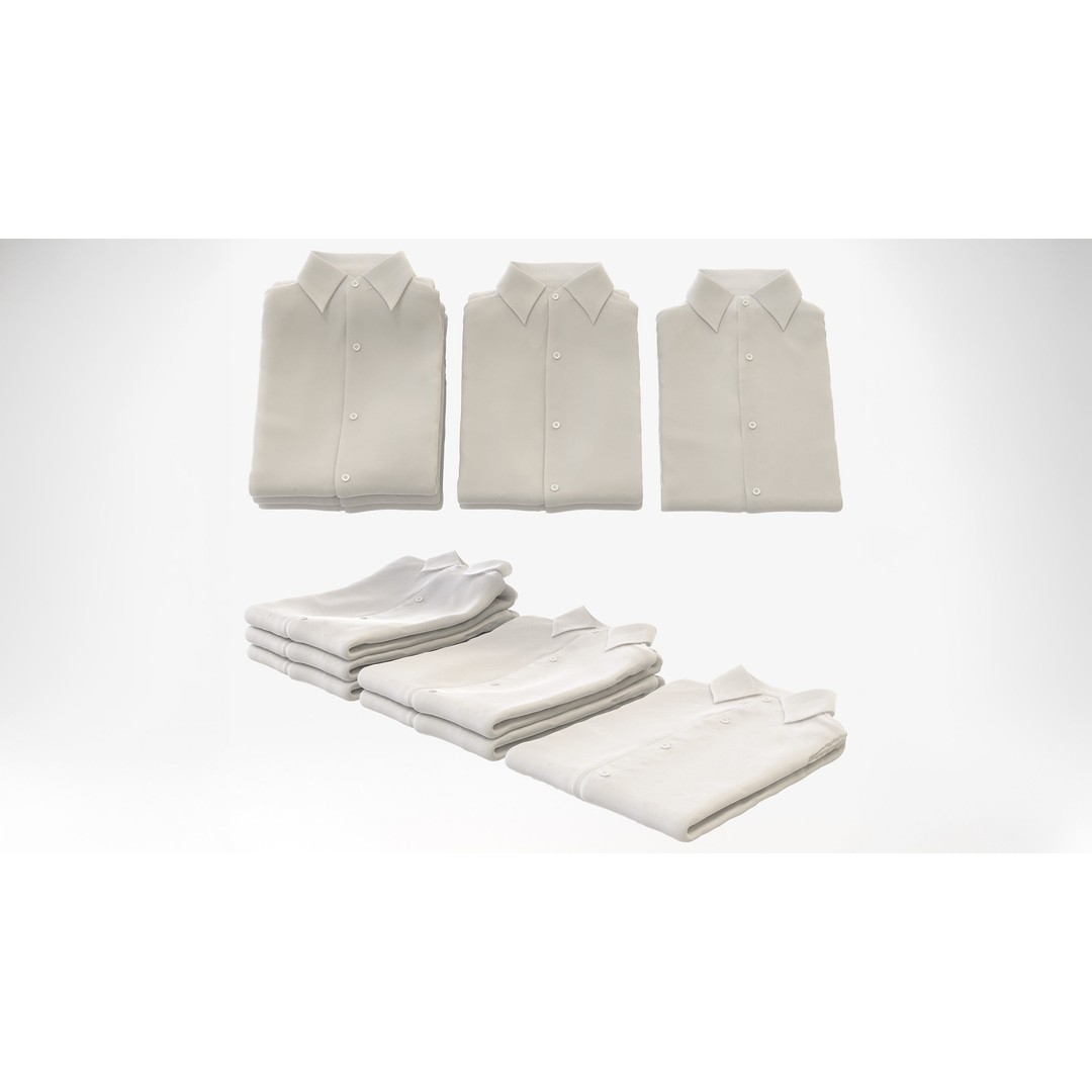 Business Mens Clothing 3D Model Set – Hanging & Folded, PBR, Blender, FBX - View 35