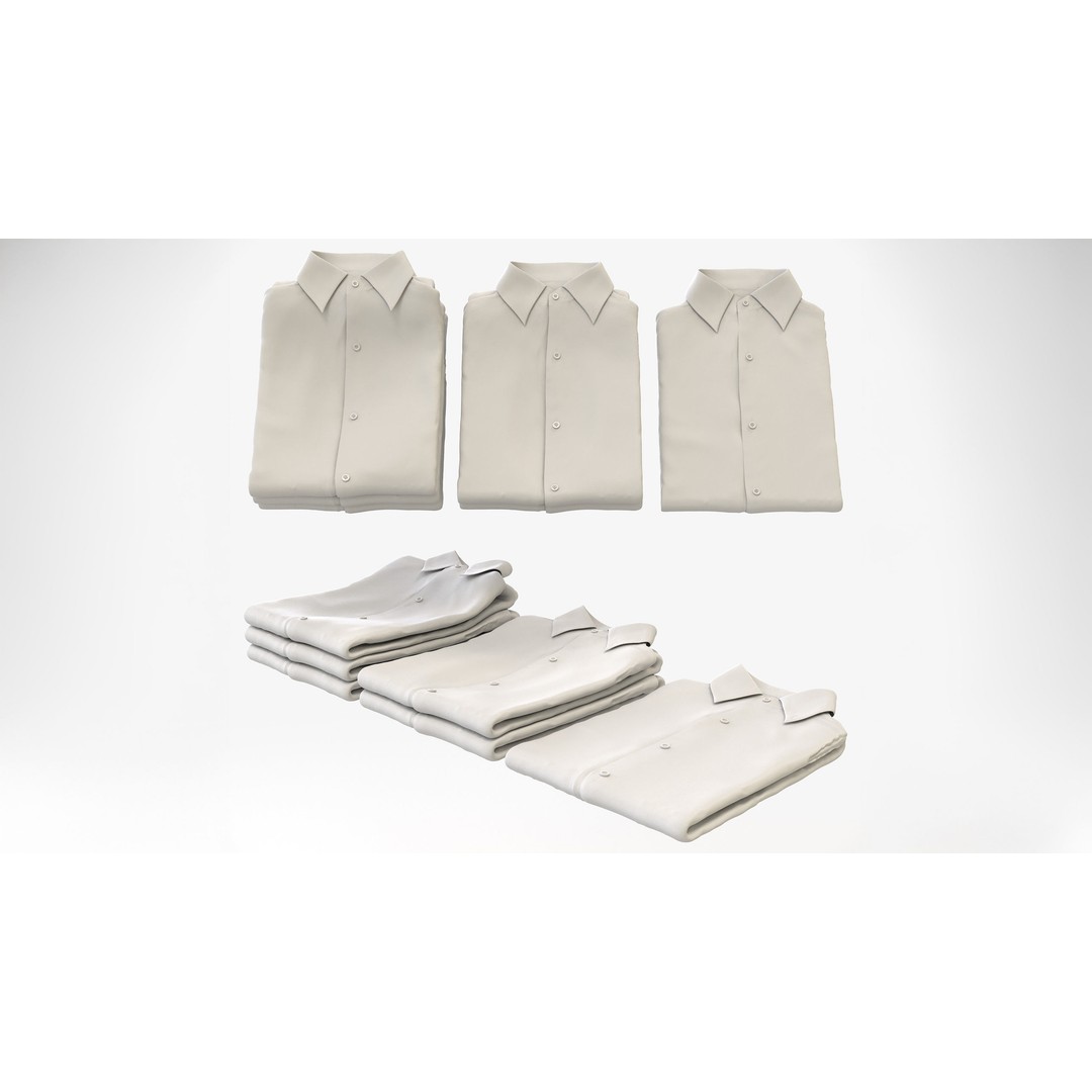 Business Mens Clothing 3D Model Set – Hanging & Folded, PBR, Blender, FBX - View 36