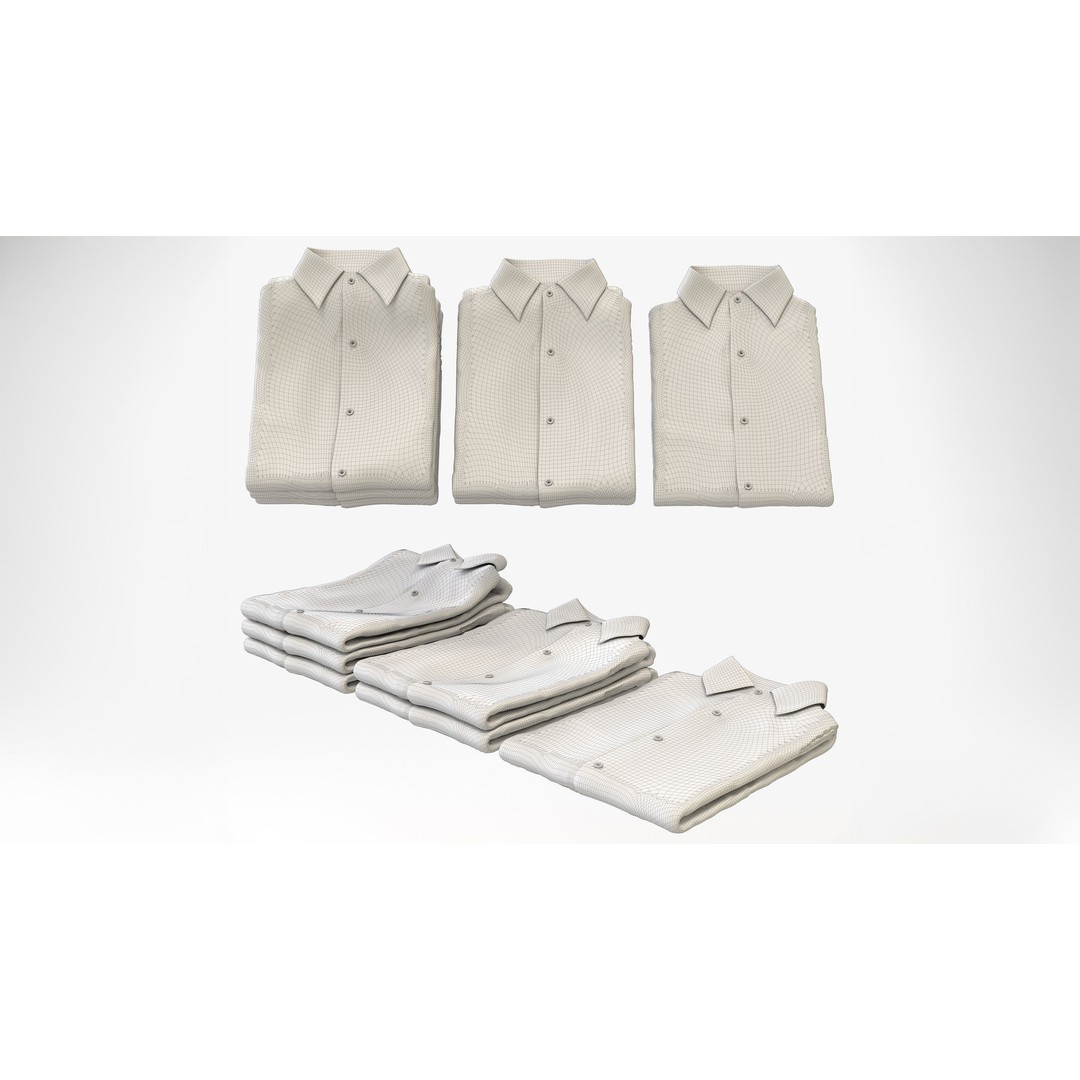 Business Mens Clothing 3D Model Set – Hanging & Folded, PBR, Blender, FBX - View 37