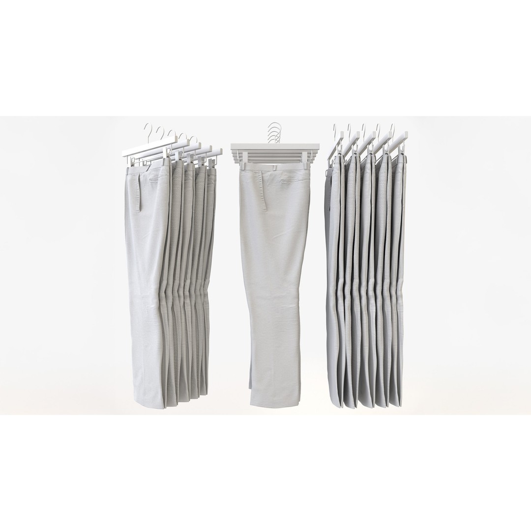 Business Mens Clothing 3D Model Set – Hanging & Folded, PBR, Blender, FBX - View 8