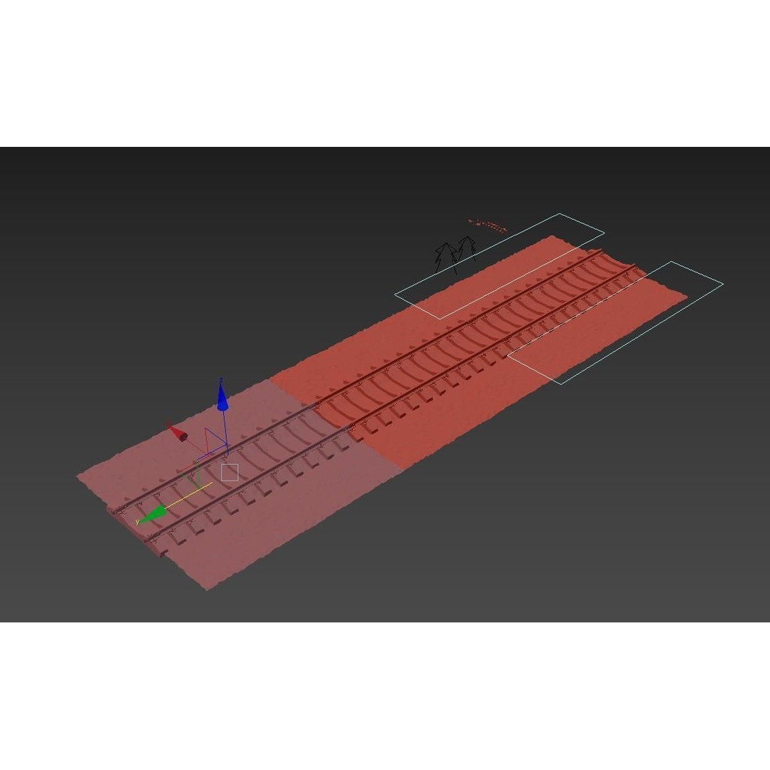 Railroad Train Track 3D Model – PBR Textures, FBX, Vray - View 12
