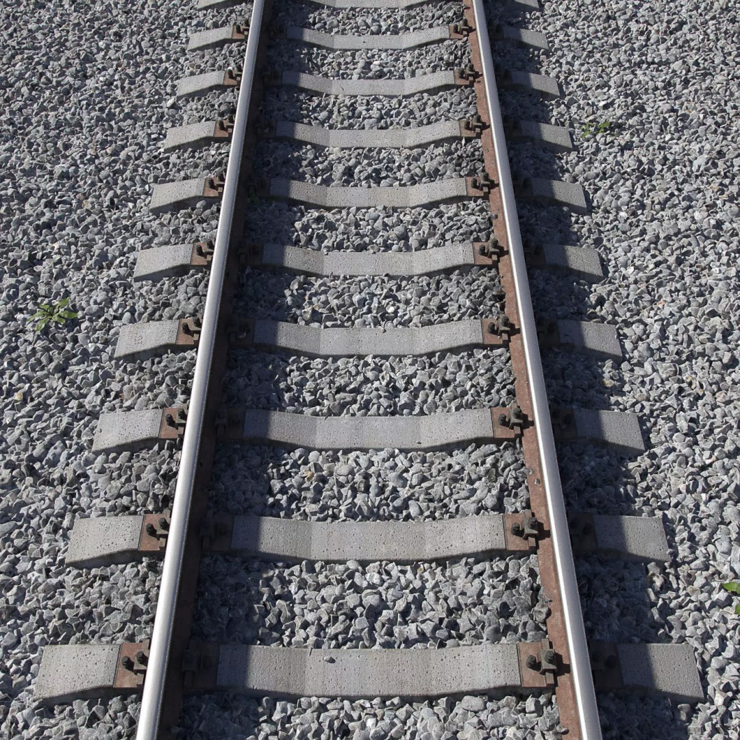 Railroad Train Track 3D Model – PBR Textures, FBX, Vray - View 2