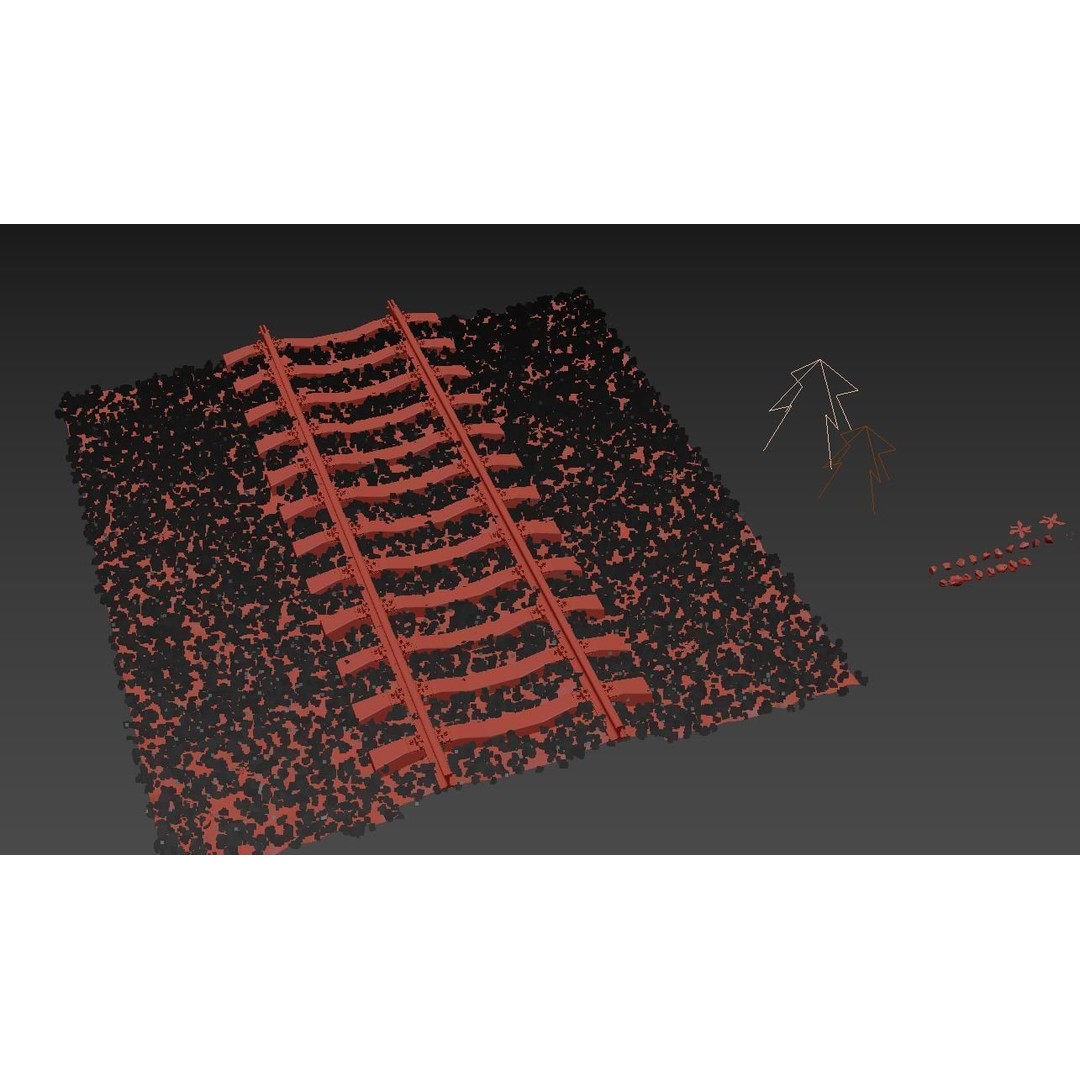 Railroad Train Track 3D Model – PBR Textures, FBX, Vray - View 8