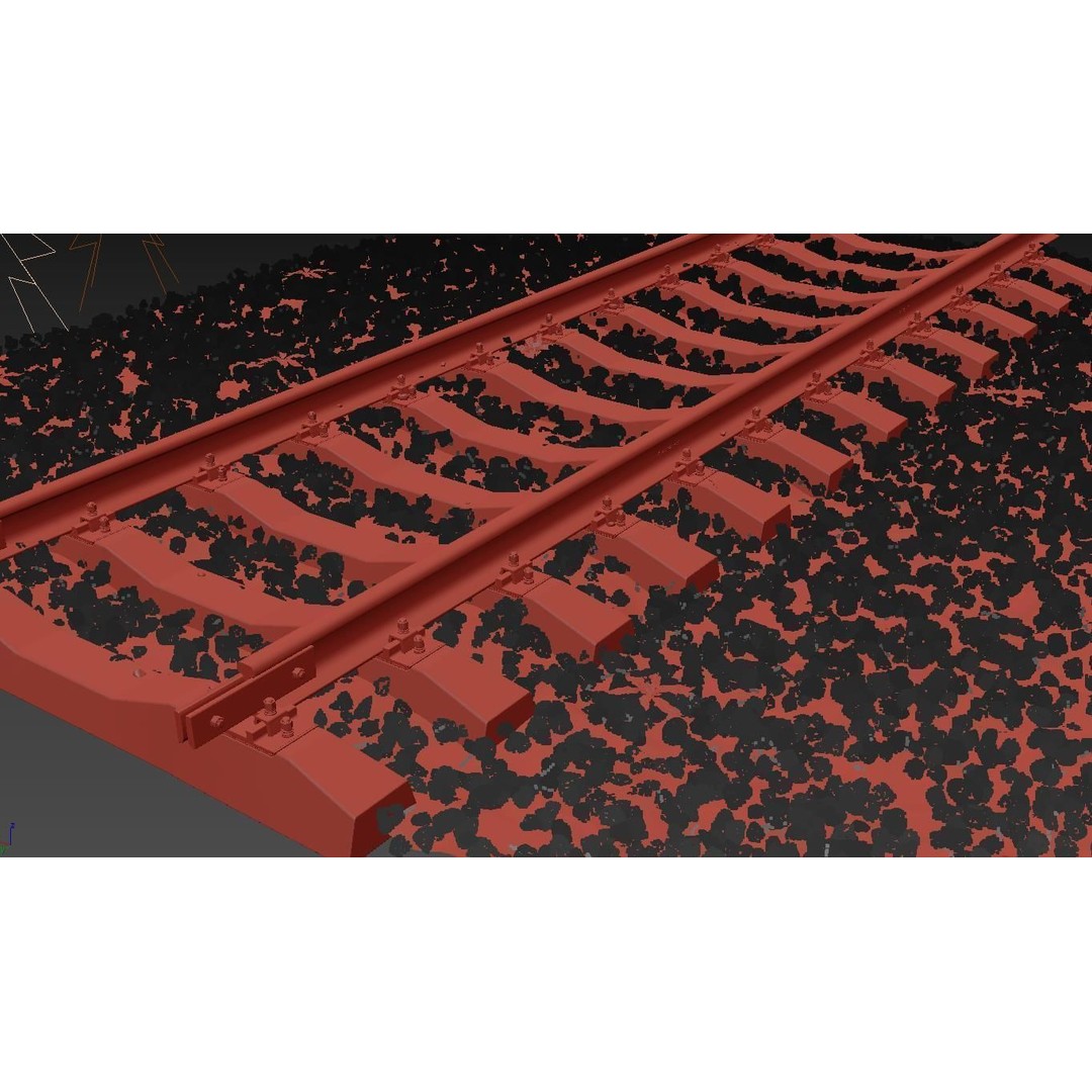 Railroad Train Track 3D Model – PBR Textures, FBX, Vray - View 9