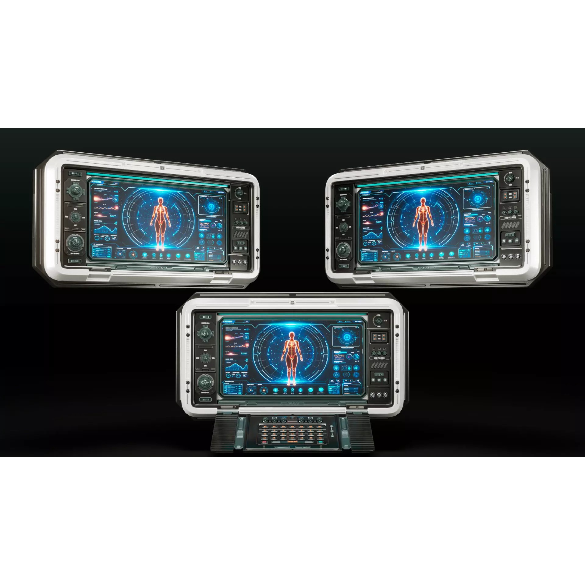 Sci-Fi Monitor Panel - Game-Ready 3D Model - View 10