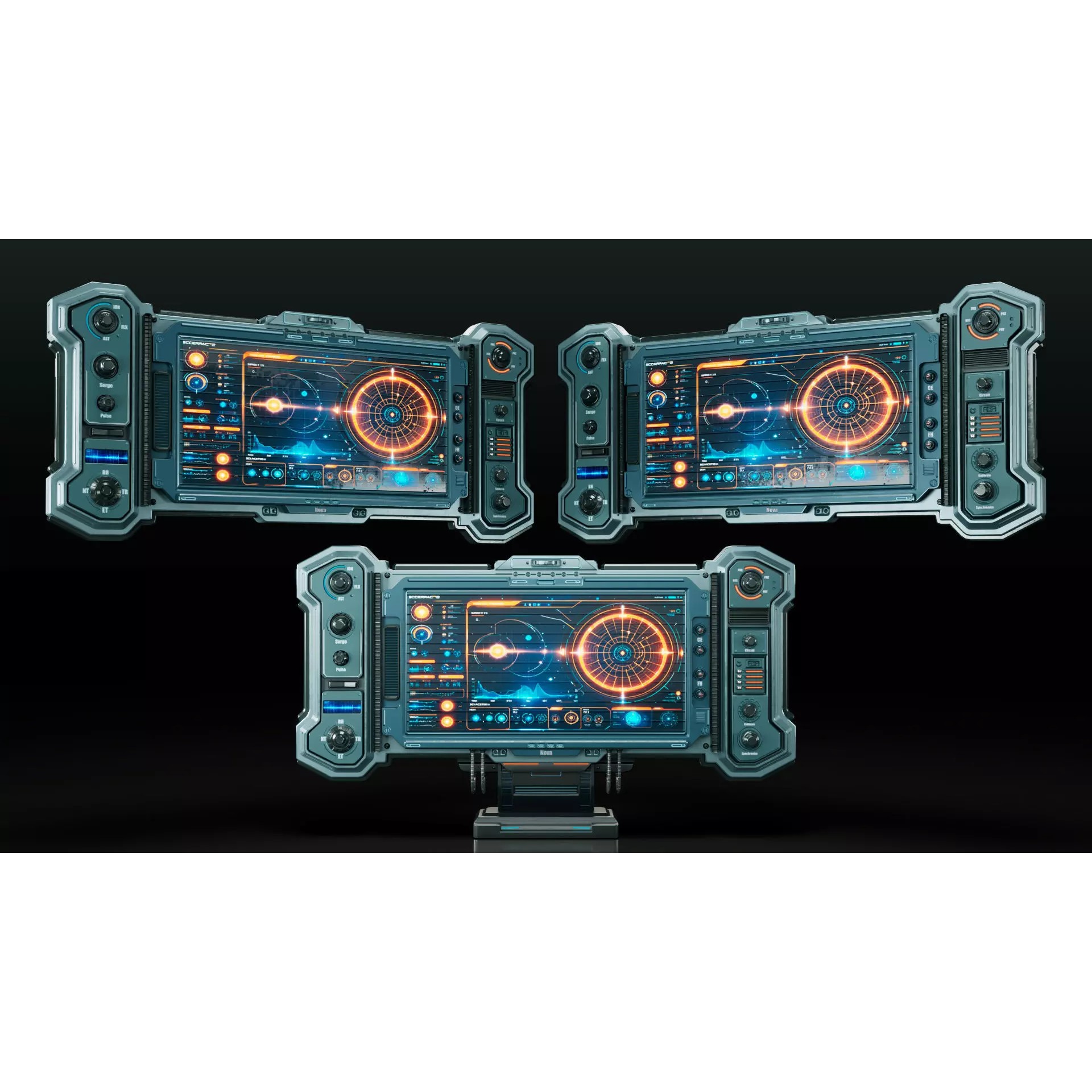 Sci-Fi Monitor Panel - Game-Ready 3D Model - View 4