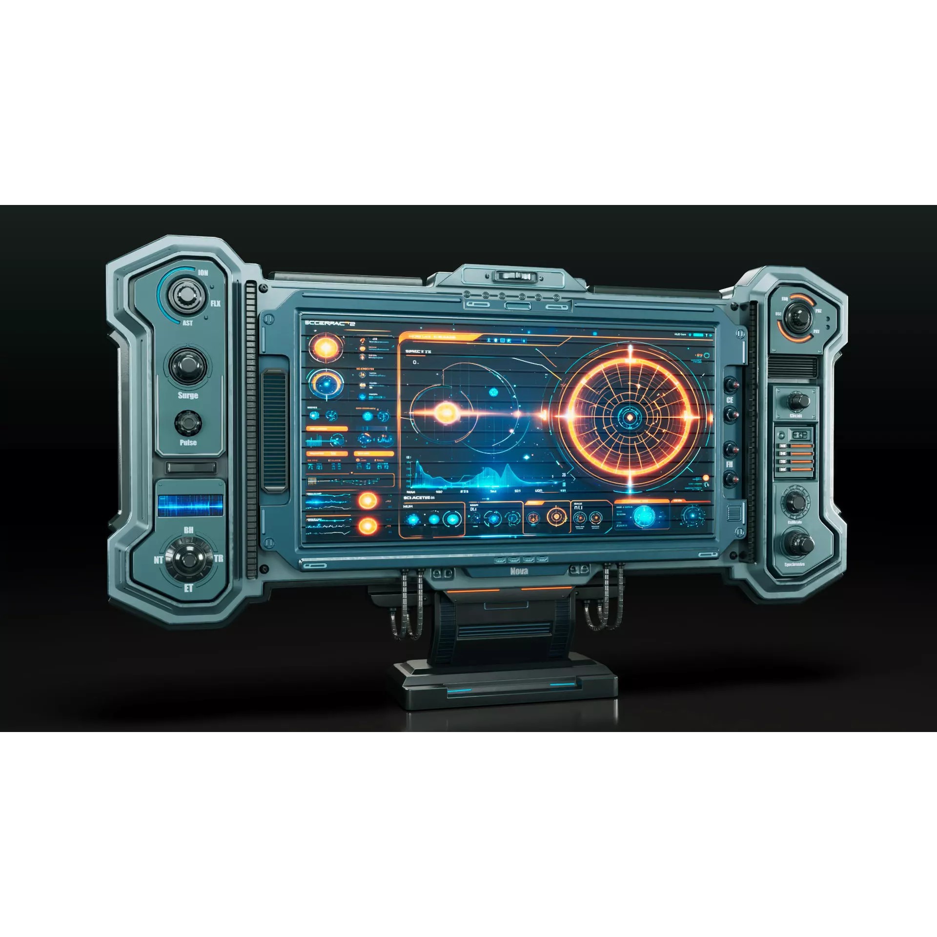 Sci-Fi Monitor Panel - Game-Ready 3D Model - View 5