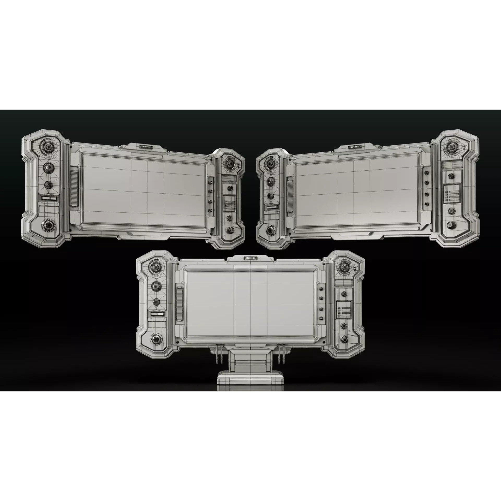 Sci-Fi Monitor Panel - Game-Ready 3D Model - View 6