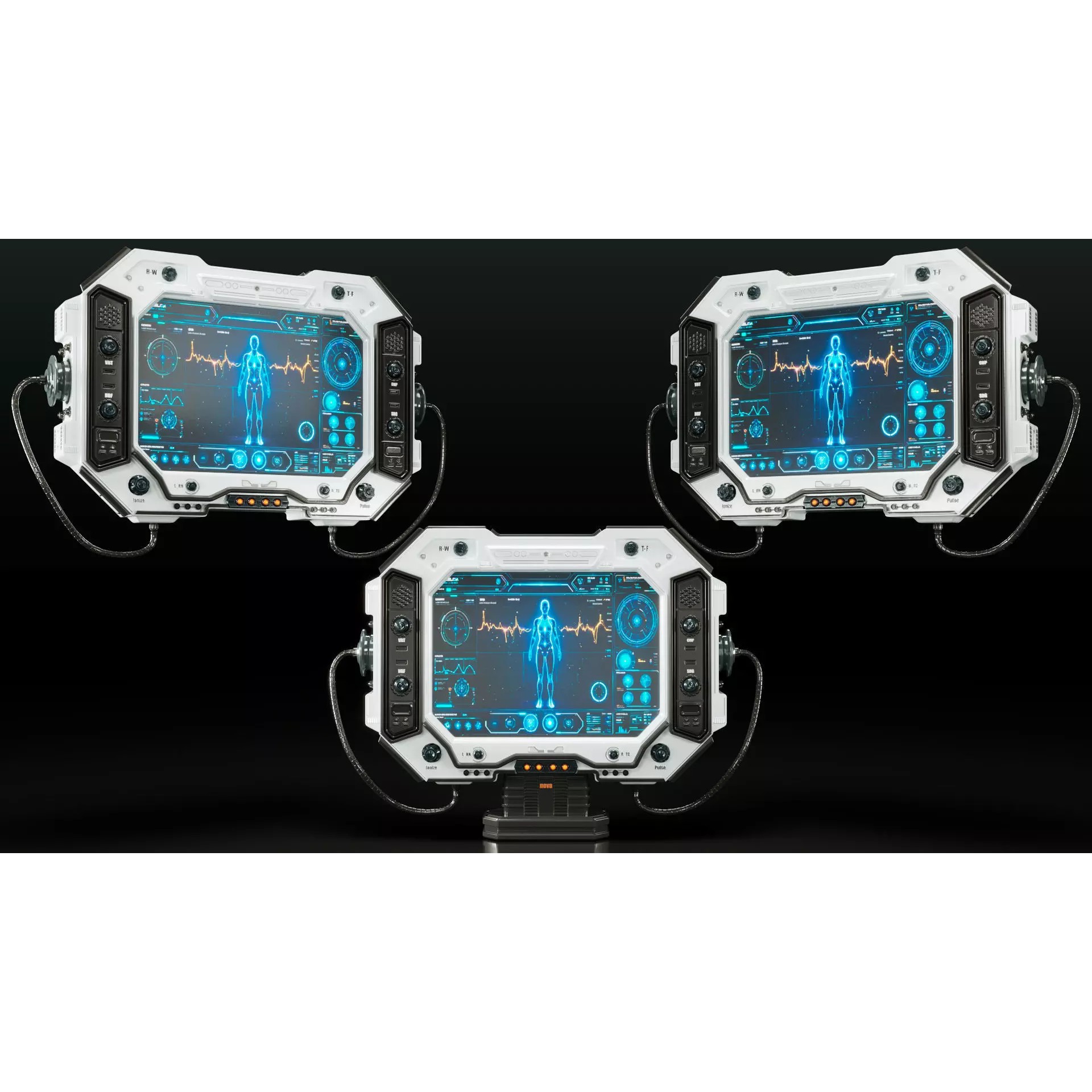 Sci-Fi Monitor Panel - Game-Ready 3D Model - View 7