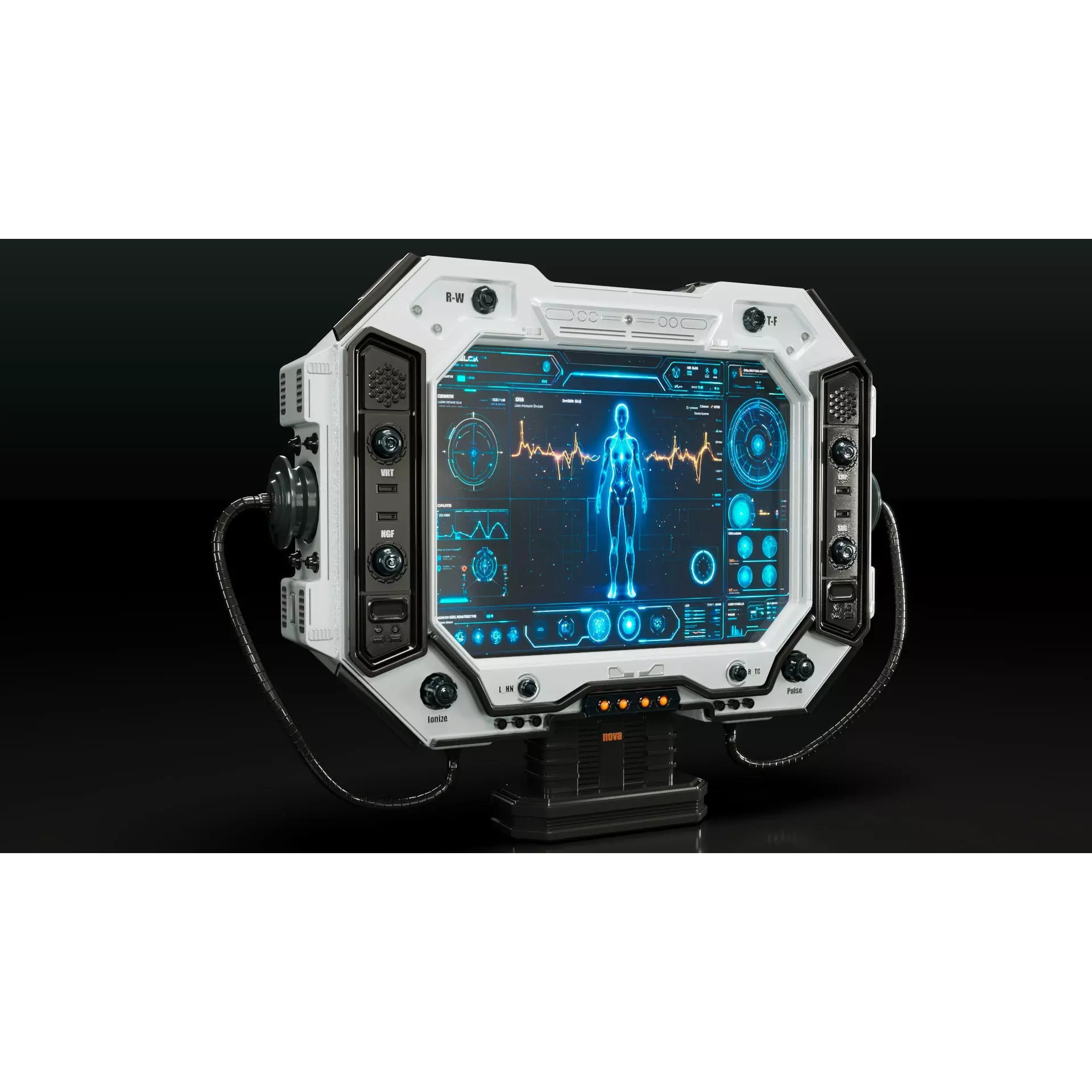 Sci-Fi Monitor Panel - Game-Ready 3D Model - View 8