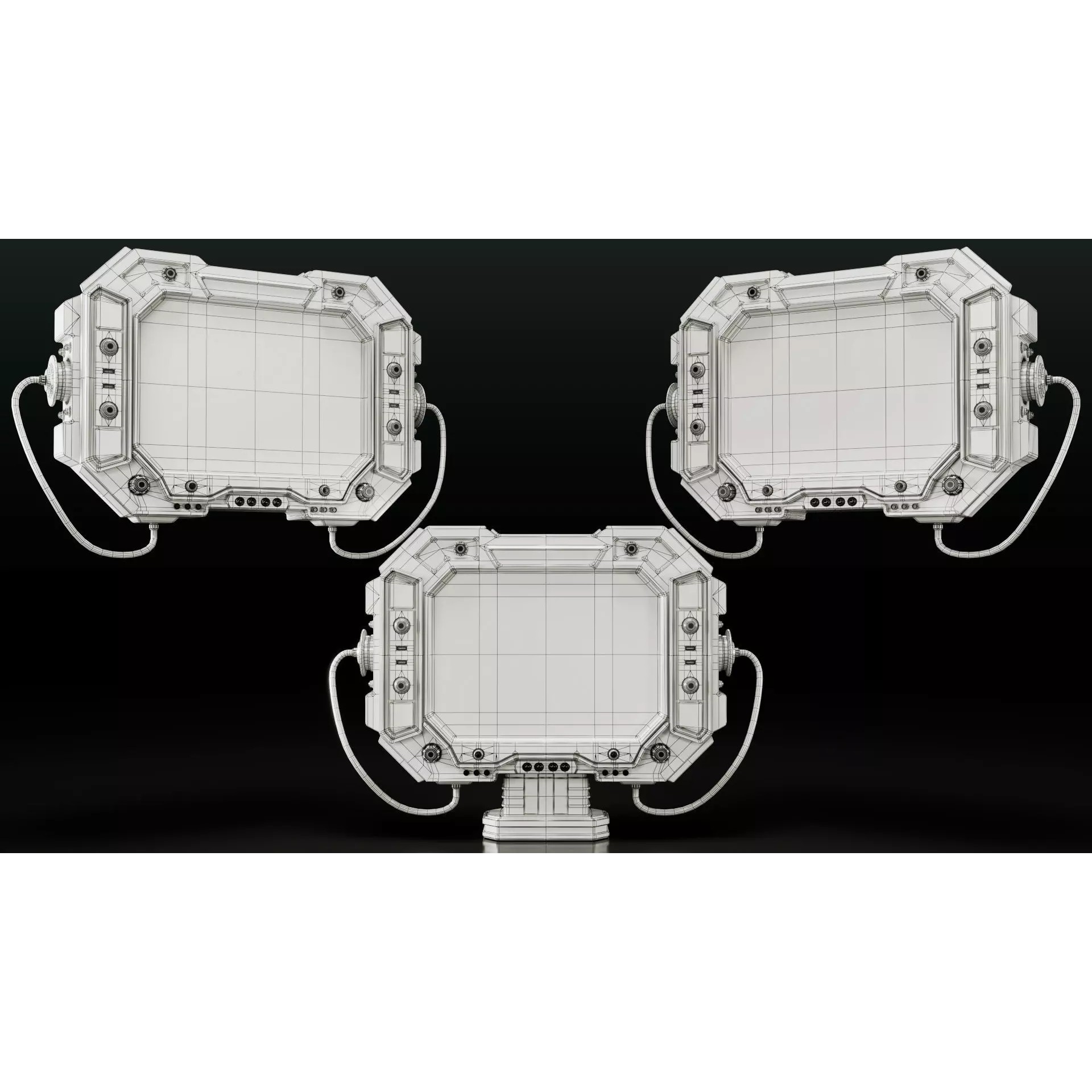 Sci-Fi Monitor Panel - Game-Ready 3D Model - View 9