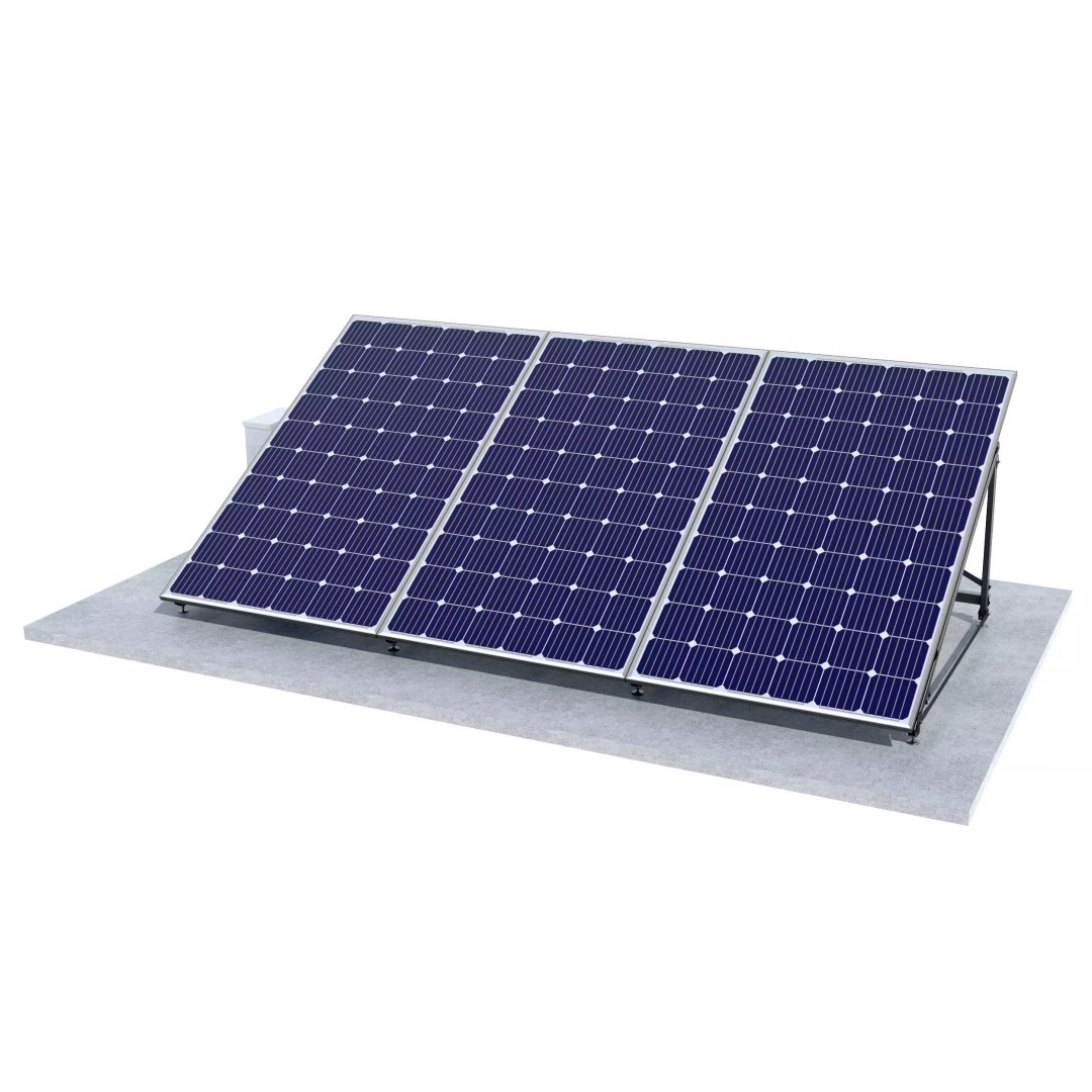 Solar Panels 3D Model – Realistic Photovoltaic System, FBX, PBR - View 3