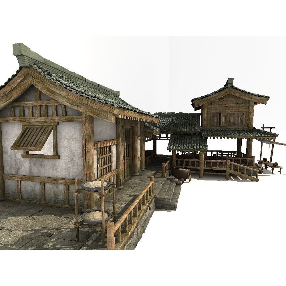 Ancient Chinese Architecture 3D Model – Historic Building with Textures, FBX