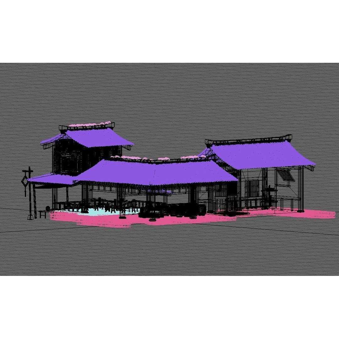 Ancient Chinese Architecture 3D Model – Historic Building with Textures, FBX - View 10