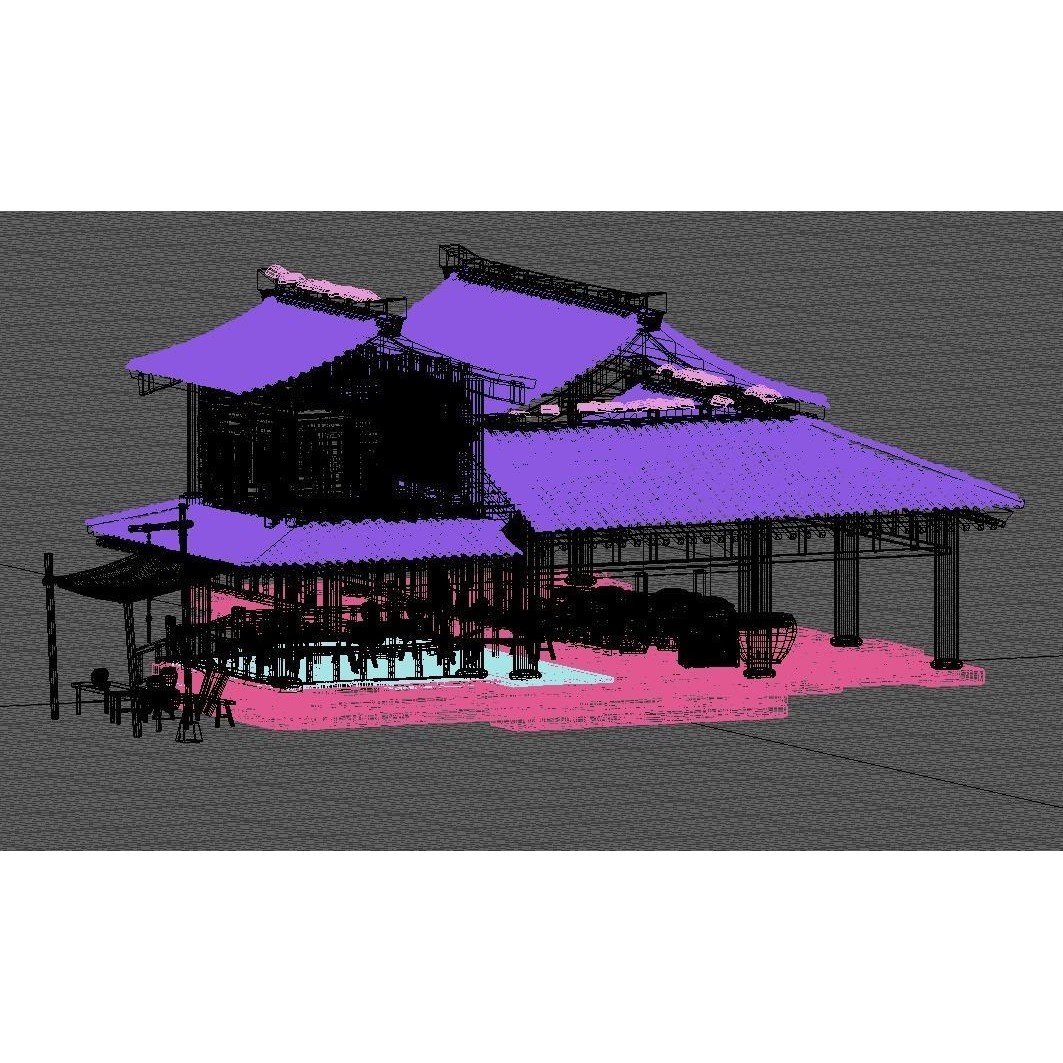 Ancient Chinese Architecture 3D Model – Historic Building with Textures, FBX - View 11