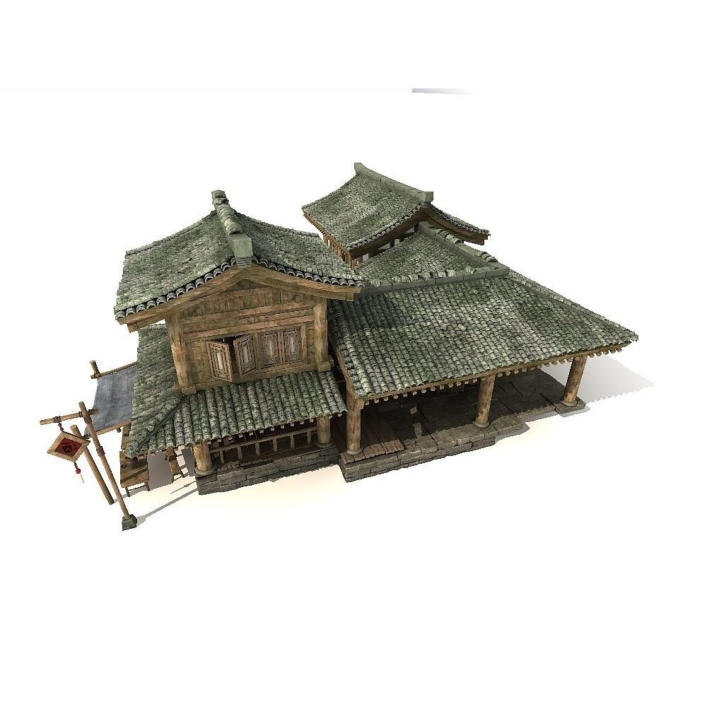 Ancient Chinese Architecture 3D Model – Historic Building with Textures, FBX - View 13