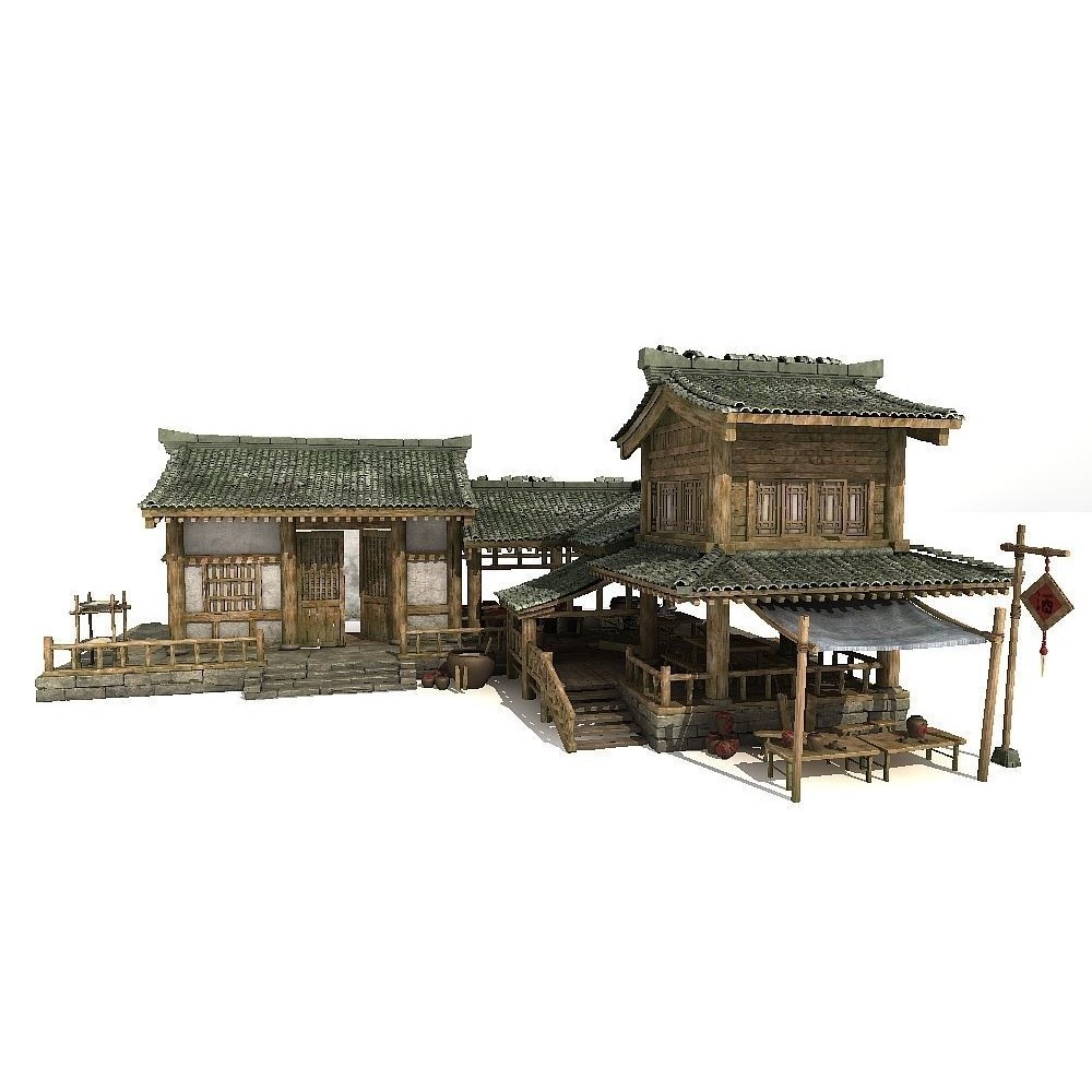 Ancient Chinese Architecture 3D Model – Historic Building with Textures, FBX - View 4