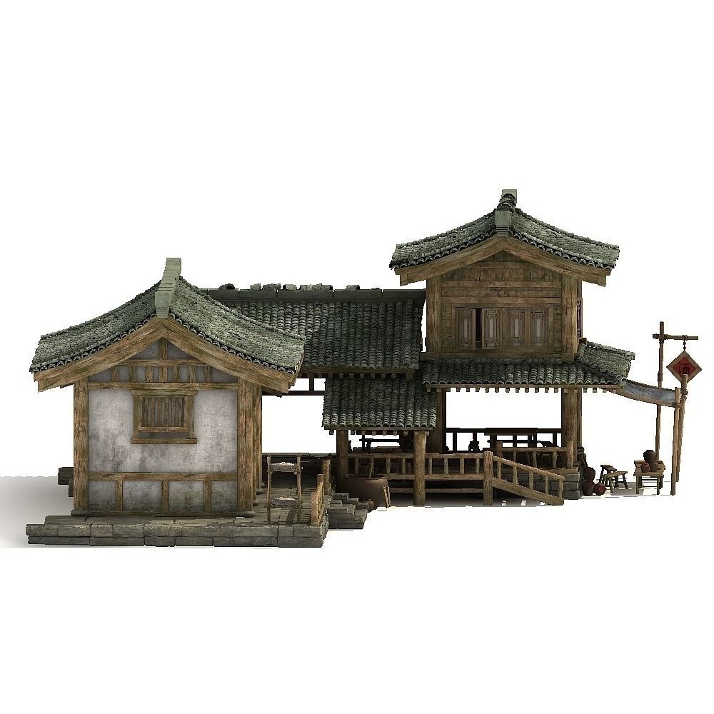 Ancient Chinese Architecture 3D Model – Historic Building with Textures, FBX - View 5