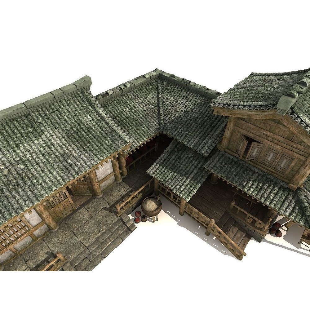 Ancient Chinese Architecture 3D Model – Historic Building with Textures, FBX - View 6