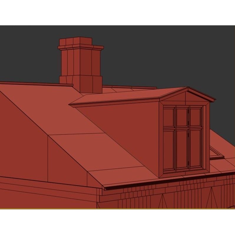 Old Brick Building 3D Model – Architectural Exterior with Textures