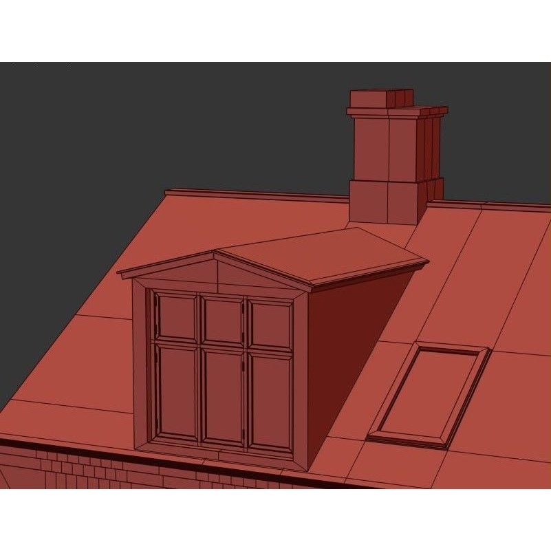 Old Brick Building 3D Model – Architectural Exterior with Textures - View 13